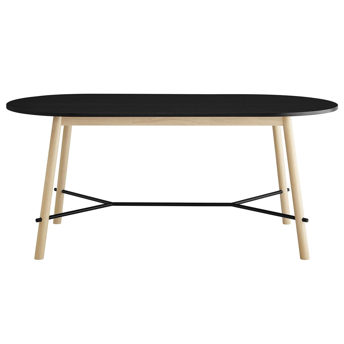 Infuse Black/Oak 71" Wood Grain Dining Table