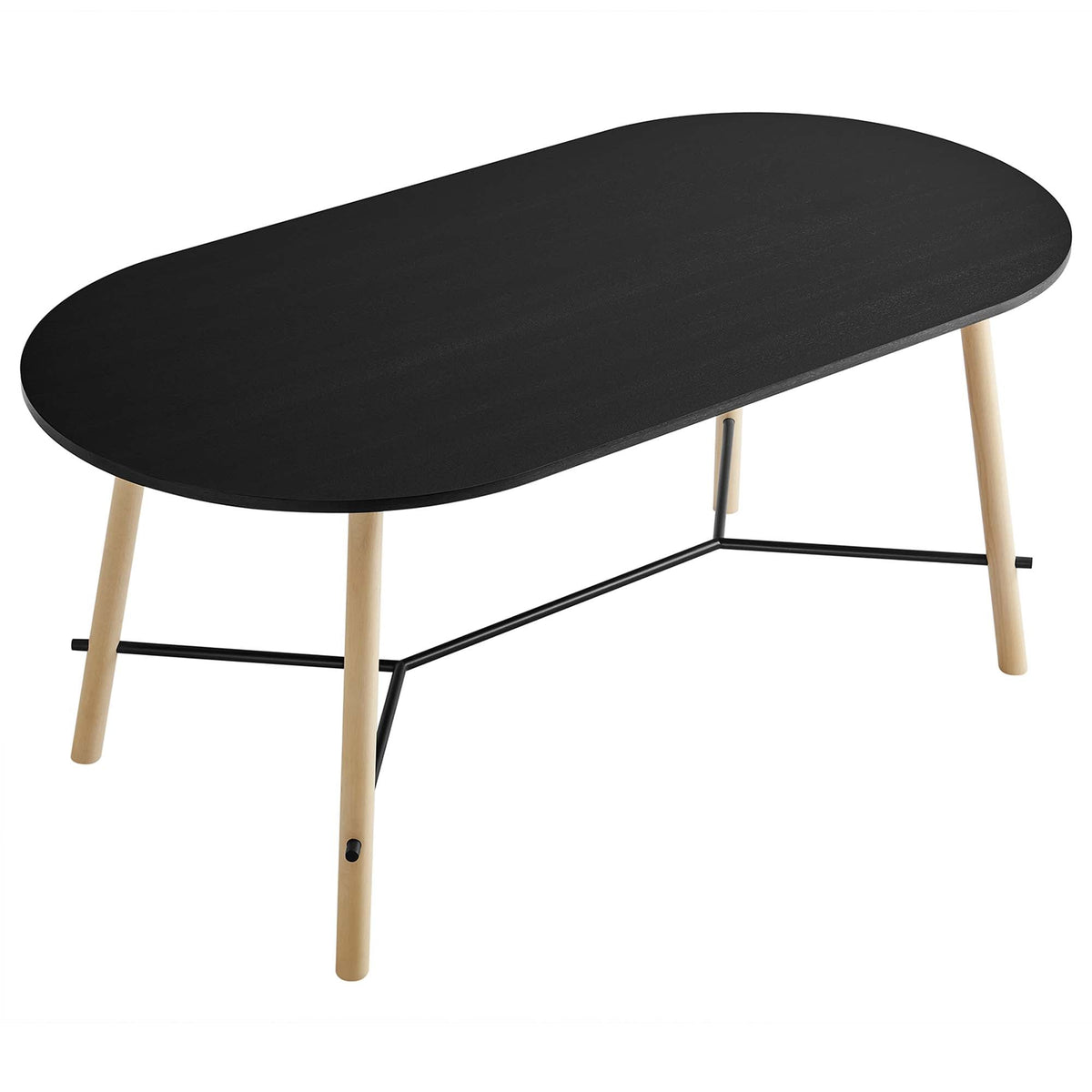 Infuse Black/Oak 71" Wood Grain Dining Table