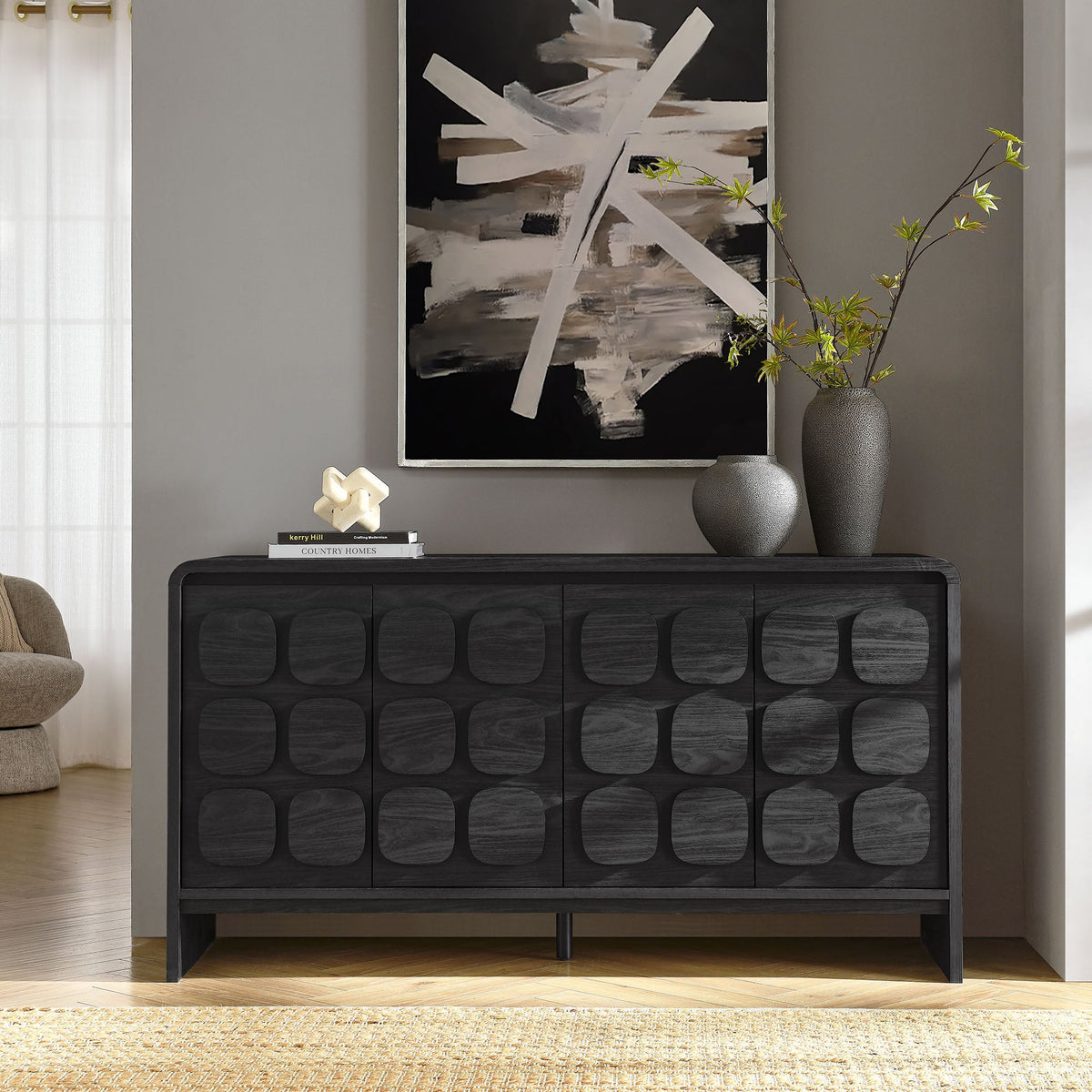 Toscana Black 61" Sideboard