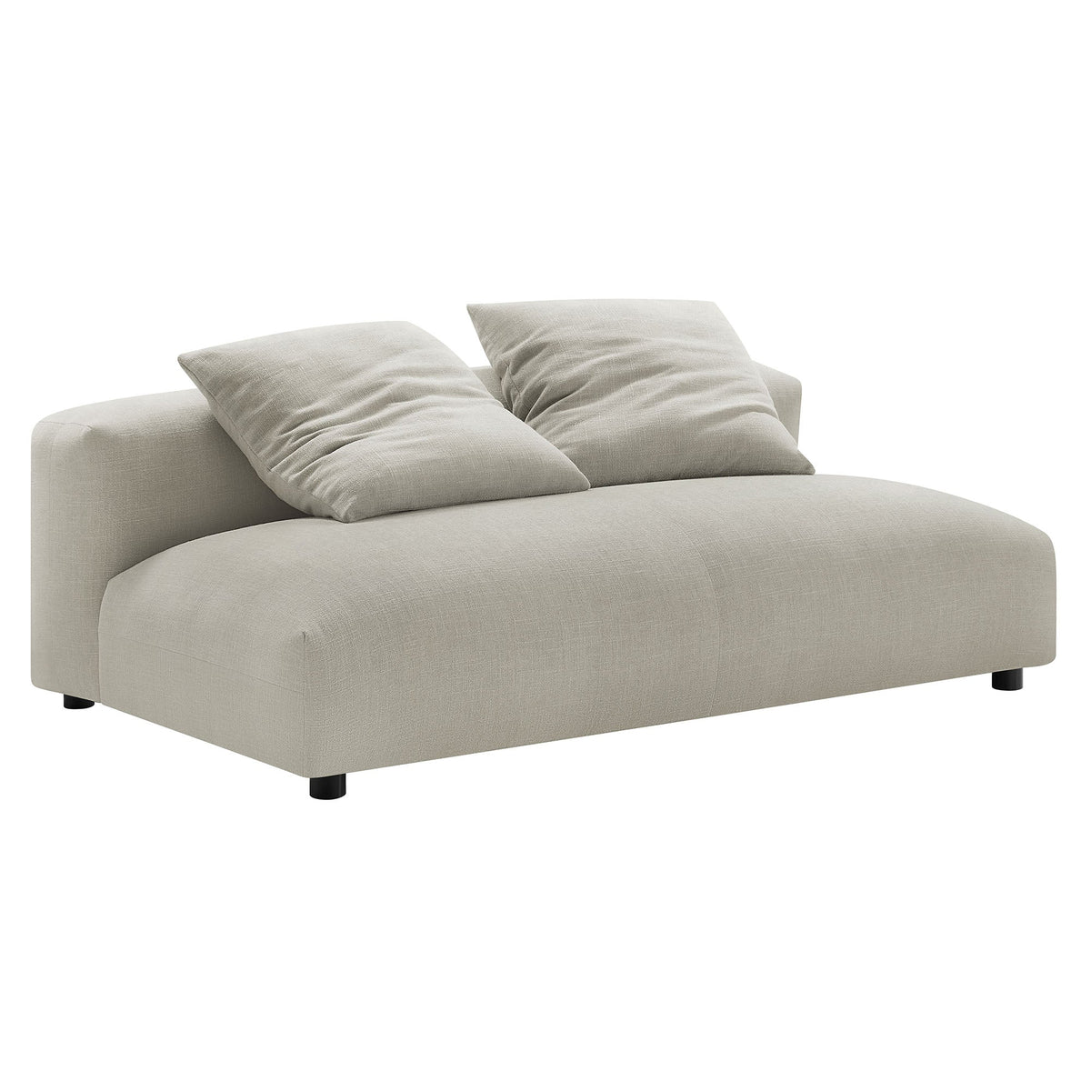 Solace Linen Modular Upholstered Fabric Armless Loveseat