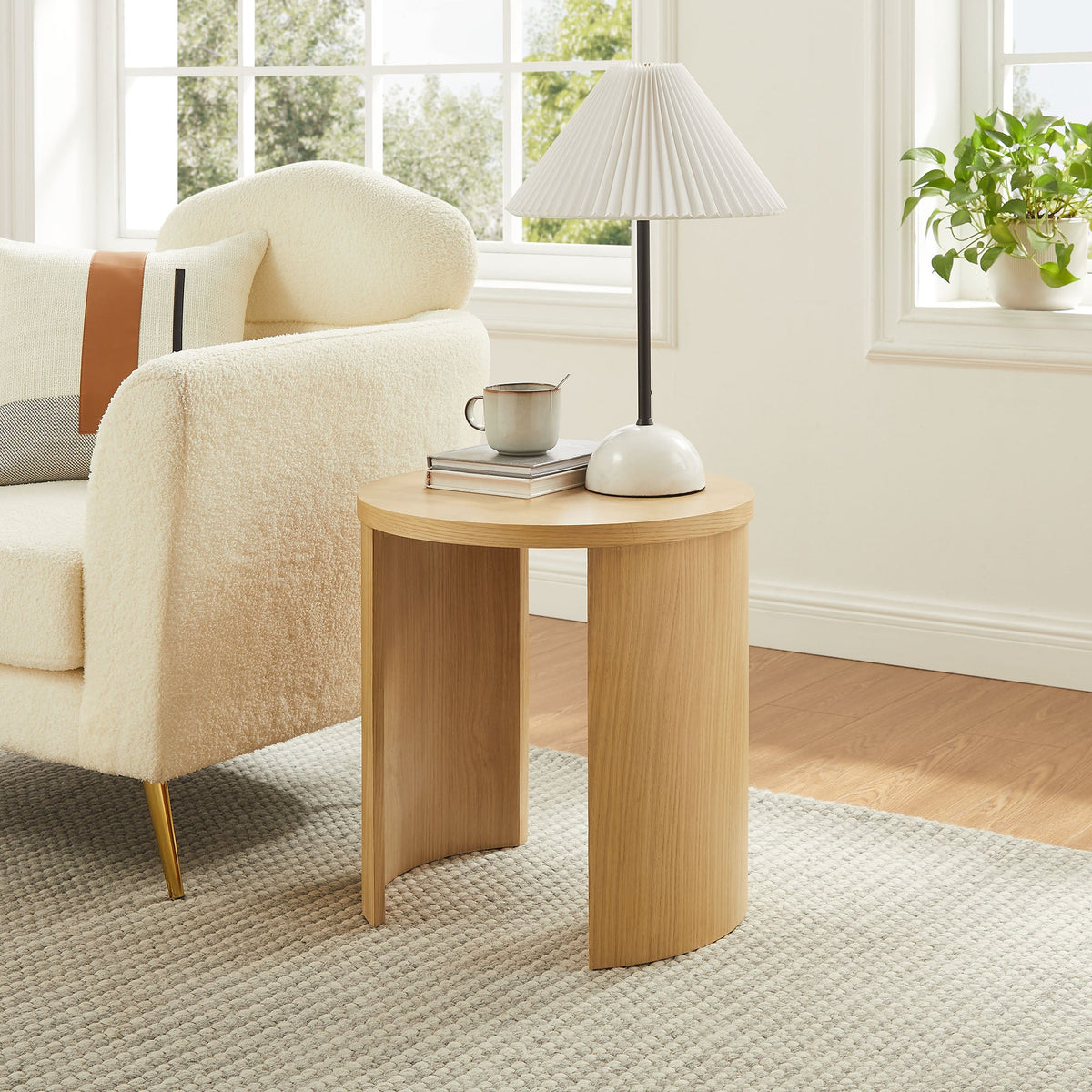 Aspect Oak Round Wood End Table