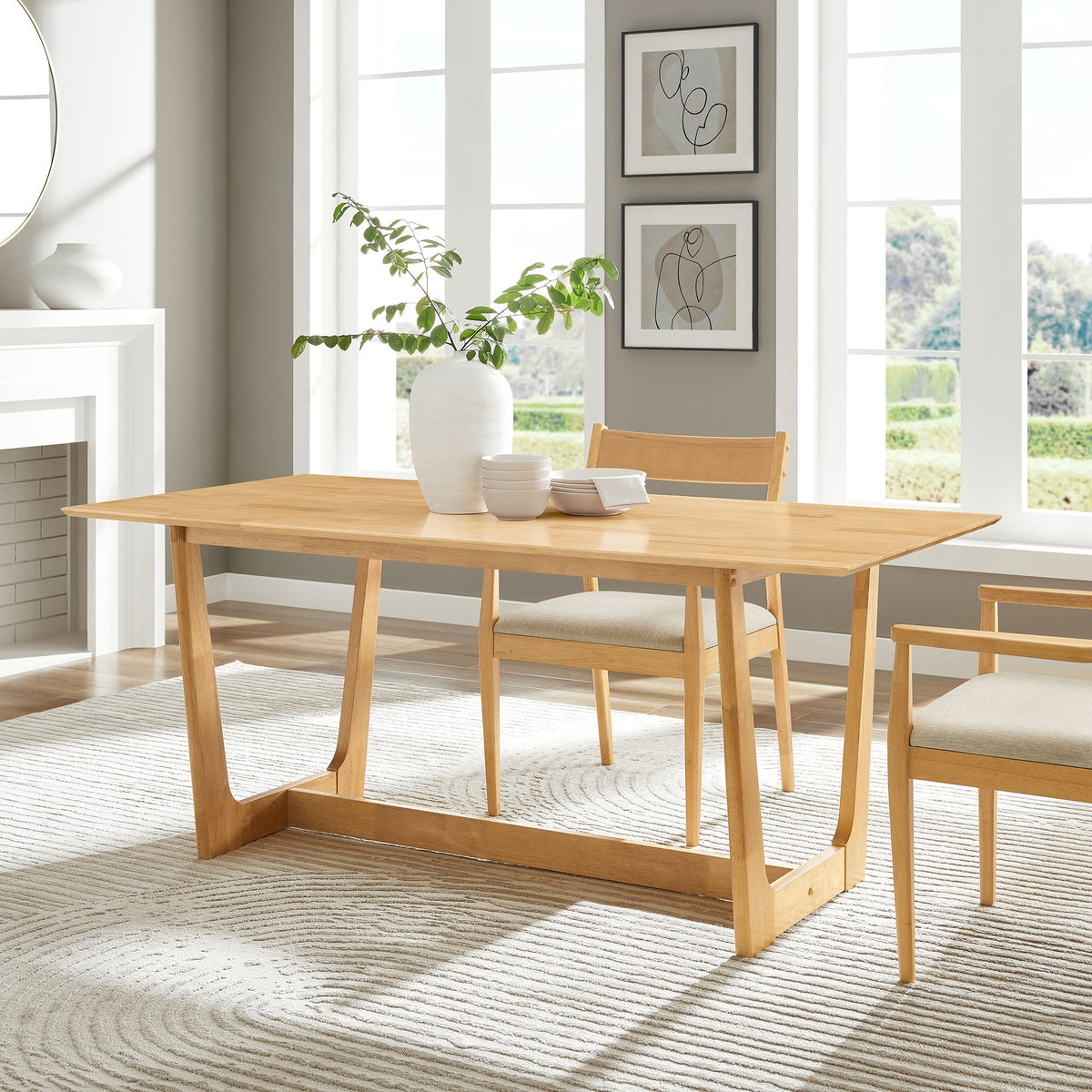 Solara Natural 71" Rectangle Wood Dining Table
