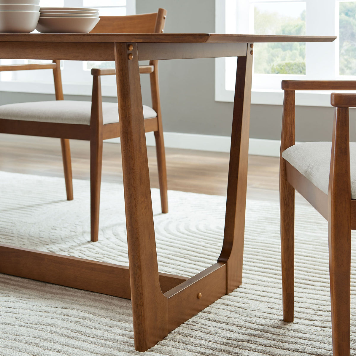 Solara Walnut 71" Rectangle Wood Dining Table
