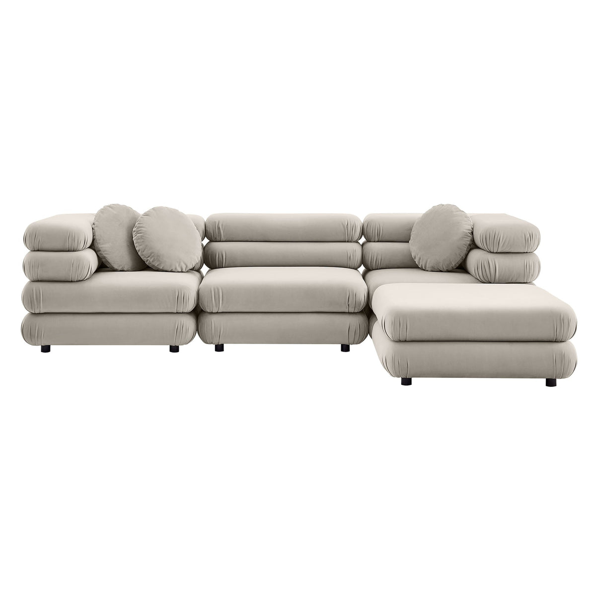 Jubilee Almond 4-Piece Modular Performance Velvet Sectional Sofa