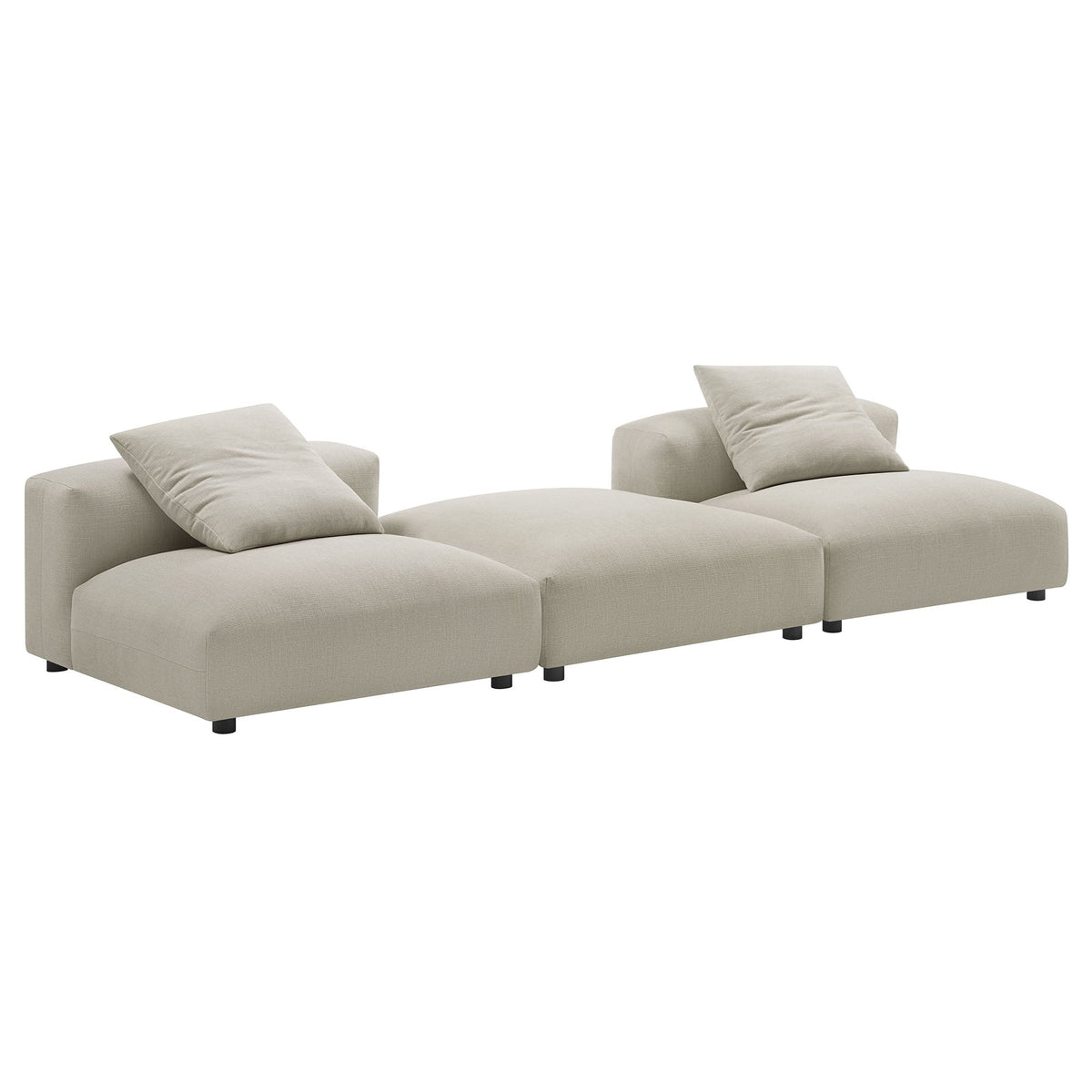Solace Linen 3-Piece Modular Upholstered Fabric Sectional Sofa