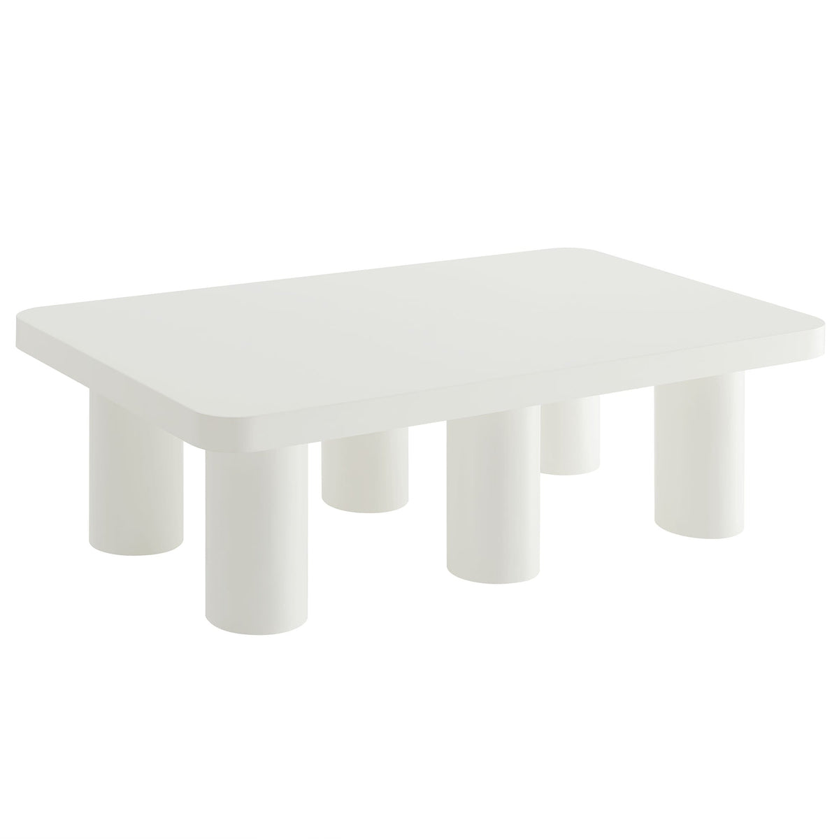 Cleo White 54" Rectangular Coffee Table