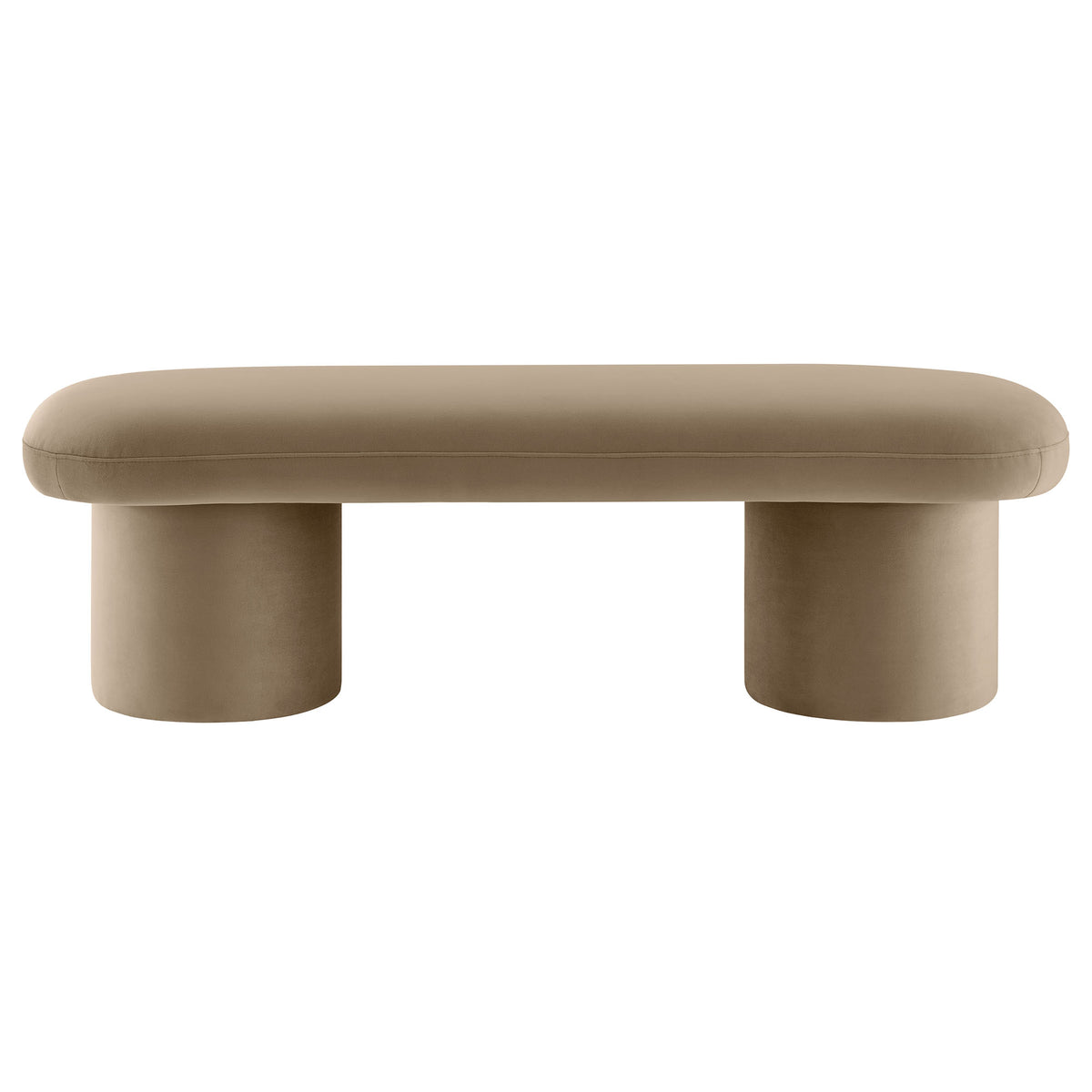 Orla Taupe Performance Velvet Bench - Ornate Home
