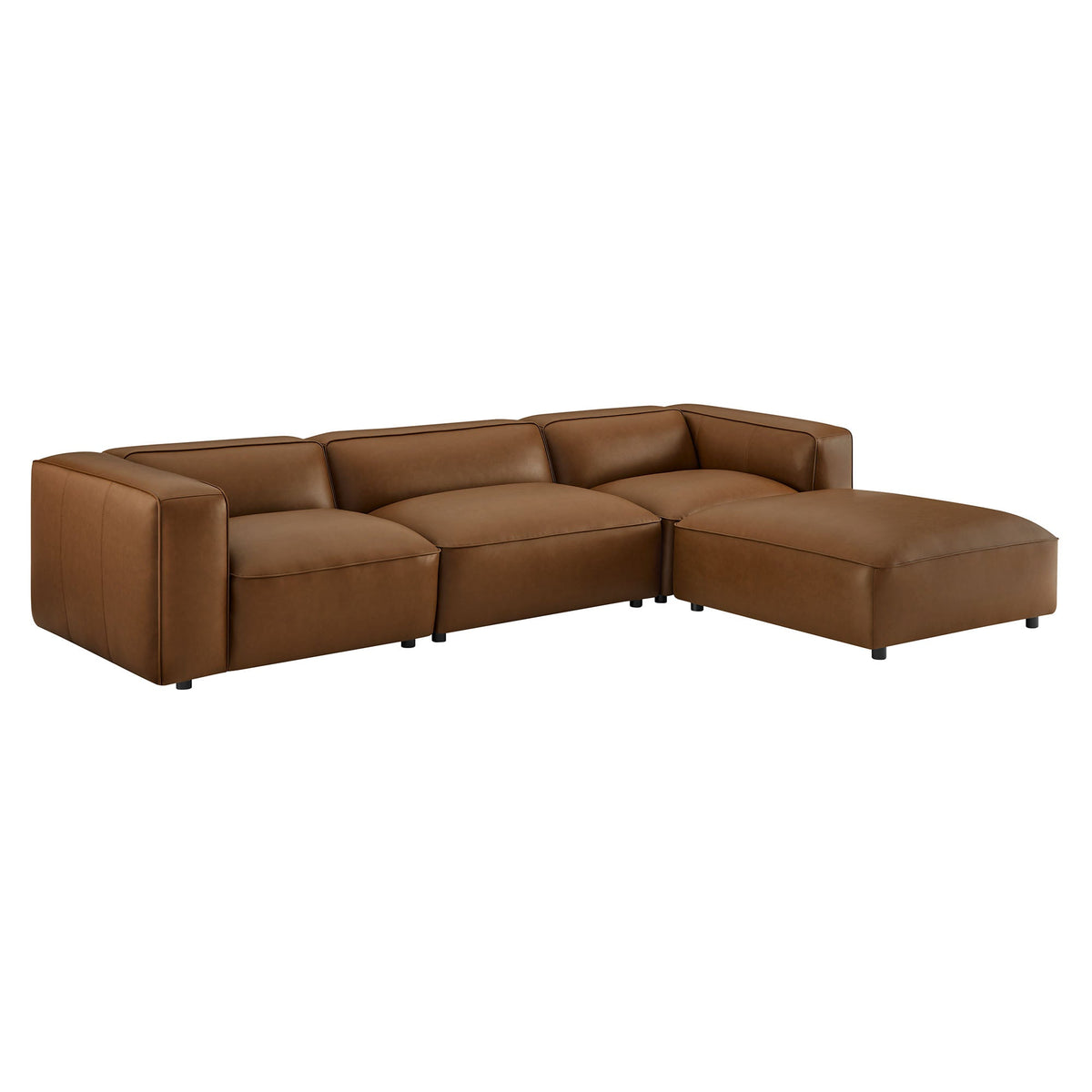 Auren Coffee 4-Piece Vegan Leather Modular Sofa Set