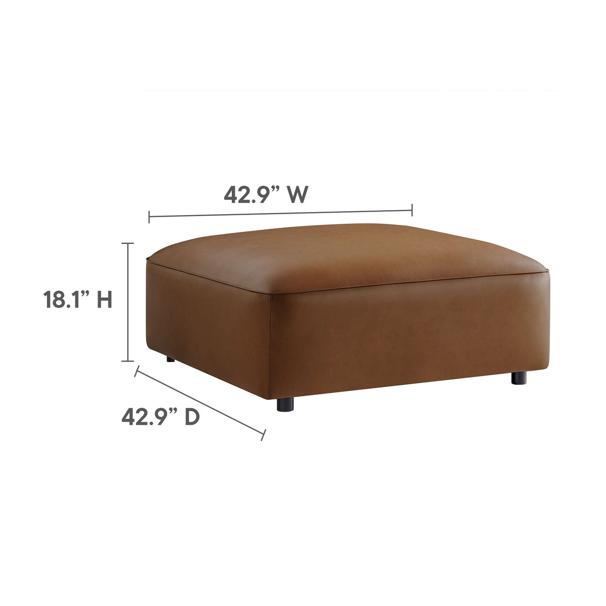 Auren Coffee 4-Piece Vegan Leather Modular Sofa Set