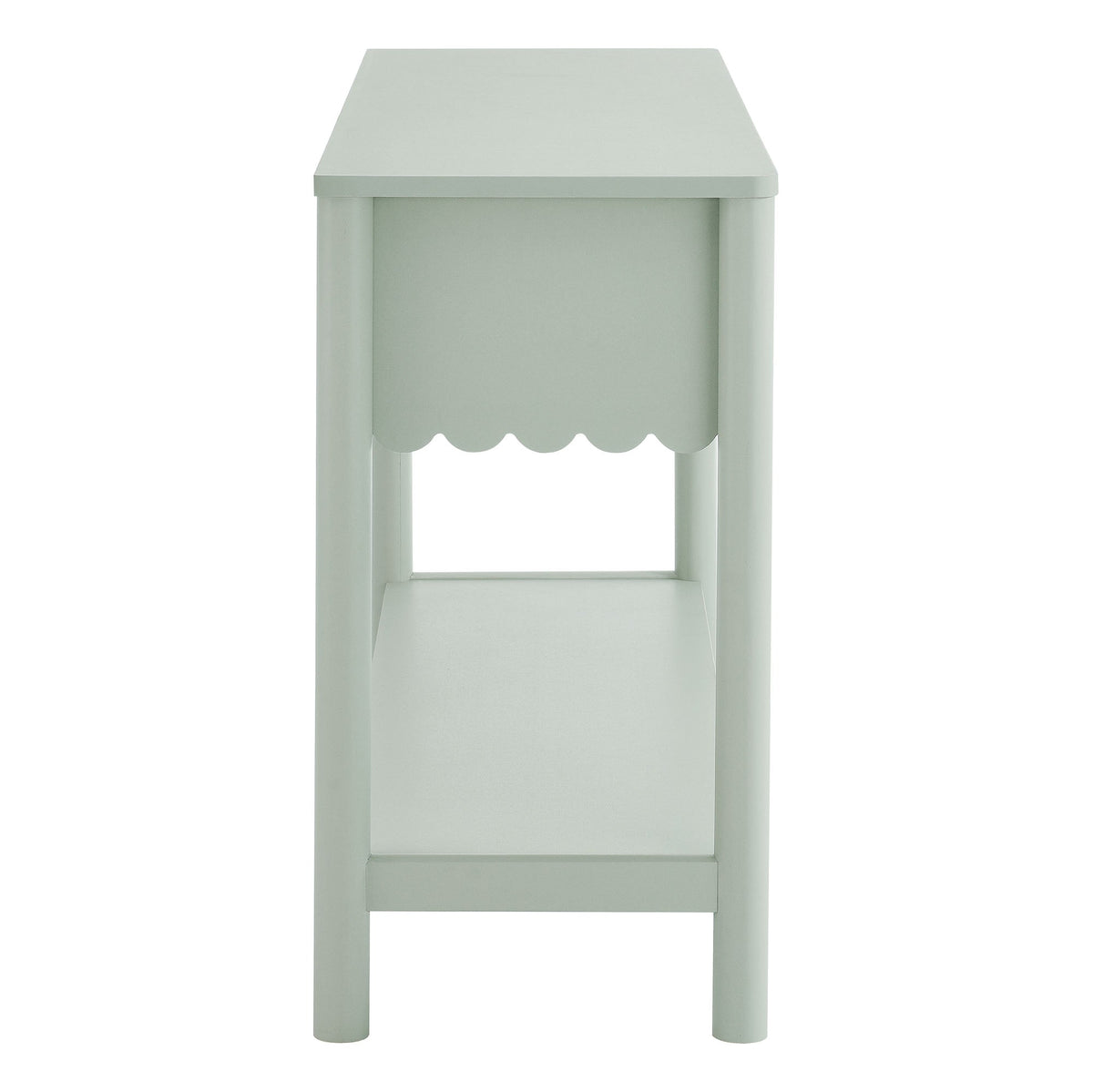 Emmeline Sage 3-Drawer Scalloped Console Table