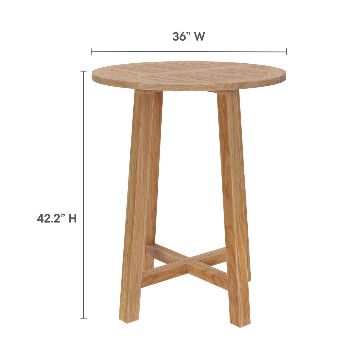 Wellspring Light Gray Greige 3-Piece Outdoor Patio Teak Wood Bar Set