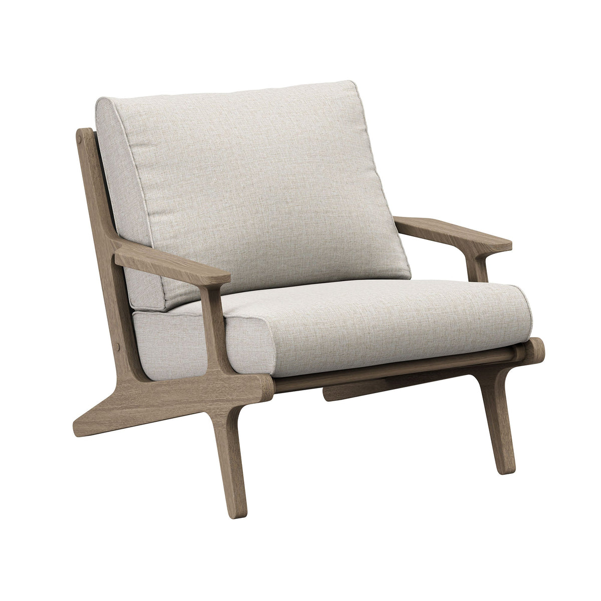 Saratoga Weathered Gray/Pebble Outdoor Patio Teak Wood Armchair