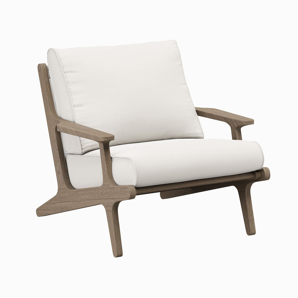 Saratoga Weathered Gray/White Outdoor Patio Teak Wood Armchair