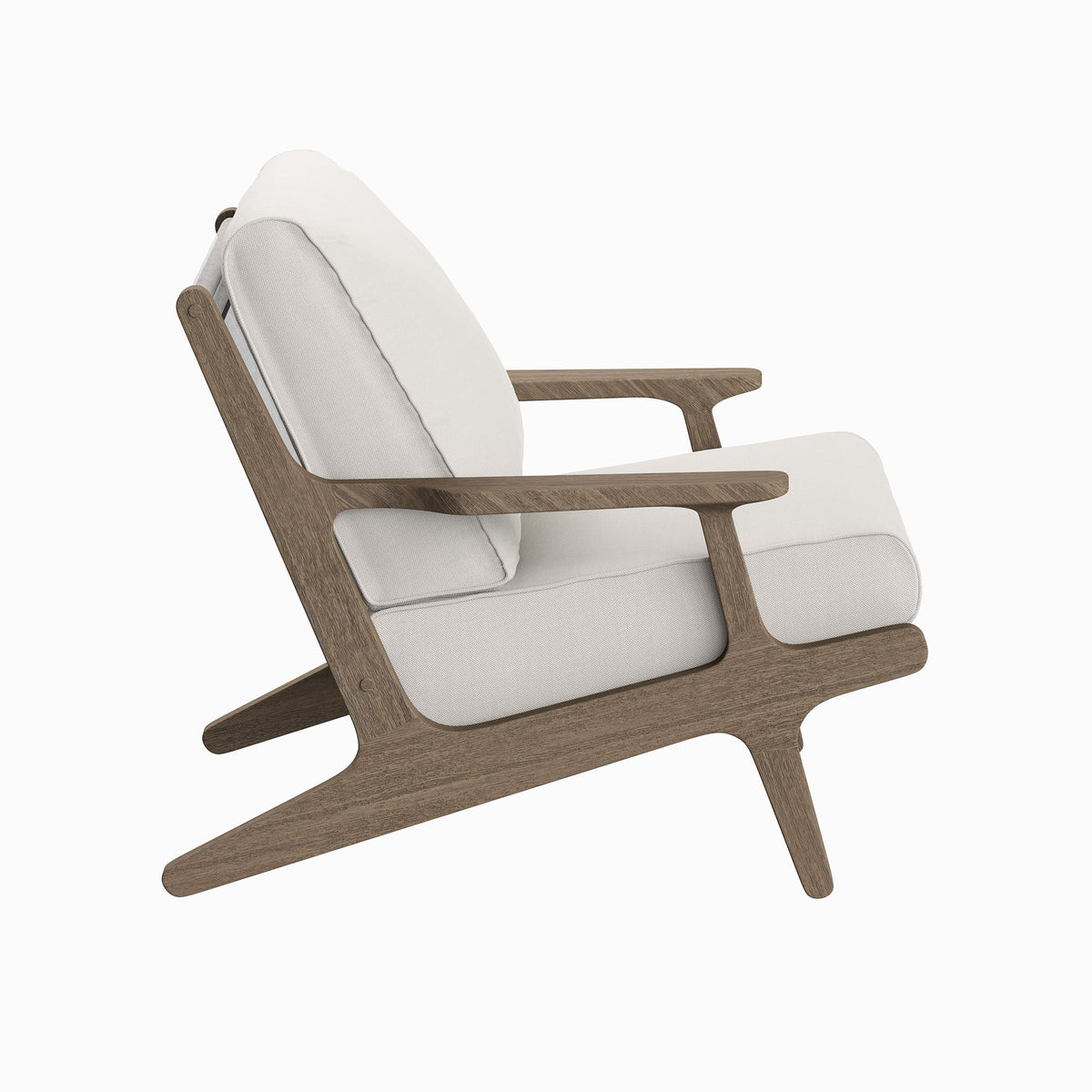 Saratoga Weathered Gray/White Outdoor Patio Teak Wood Armchair