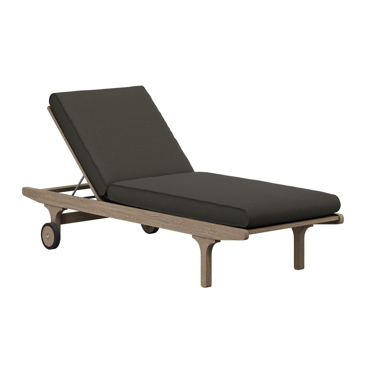 Saratoga Weathered Gray Flint Outdoor Patio Teak Chaise Lounge Chair