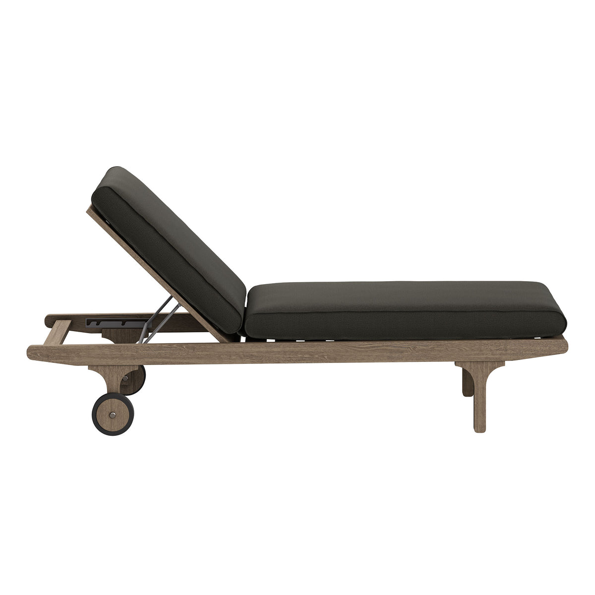 Saratoga Weathered Gray Flint Outdoor Patio Teak Chaise Lounge Chair