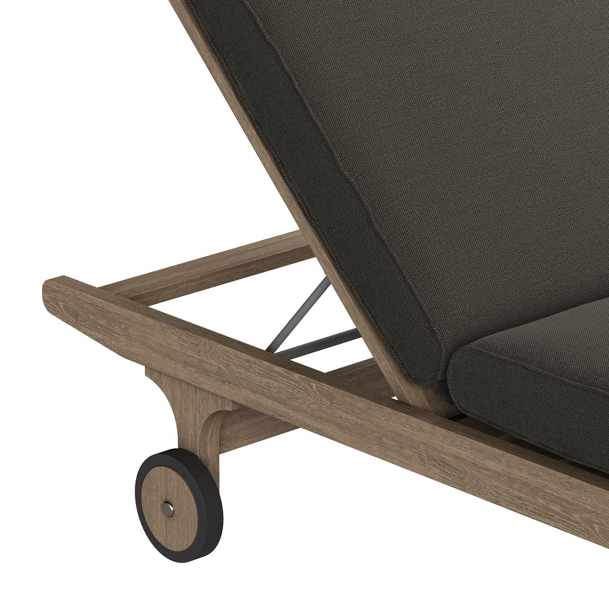 Saratoga Weathered Gray Flint Outdoor Patio Teak Chaise Lounge Chair