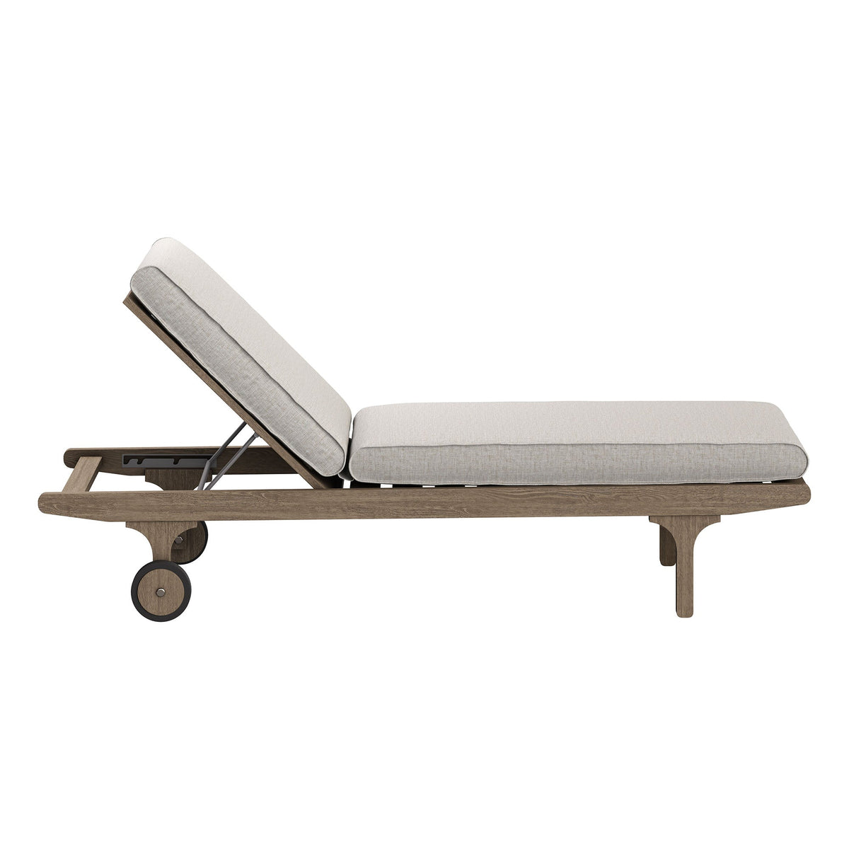 Saratoga Weathered Gray/Pebble Outdoor Patio Teak Chaise Lounge Chair