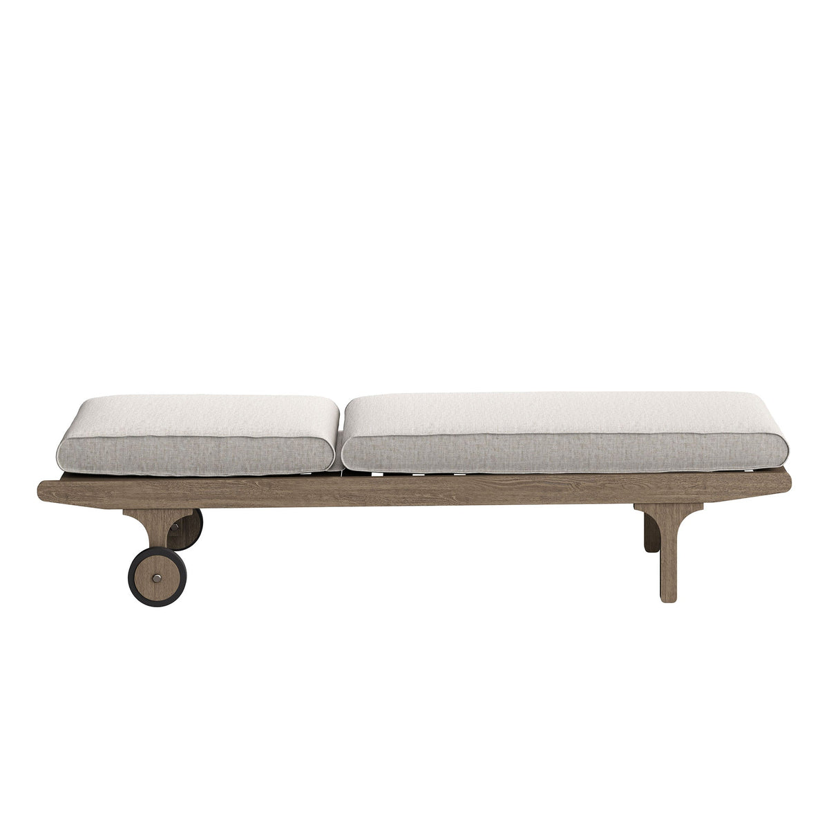 Saratoga Weathered Gray/Pebble Outdoor Patio Teak Chaise Lounge Chair