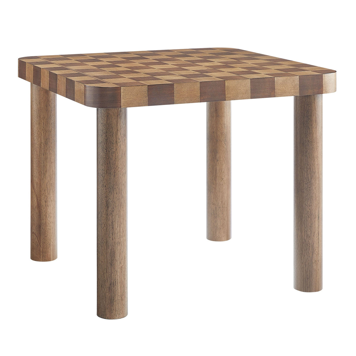 Oscar Walnut/Dark Walnut 36 Inch Square Checkered Dining Table