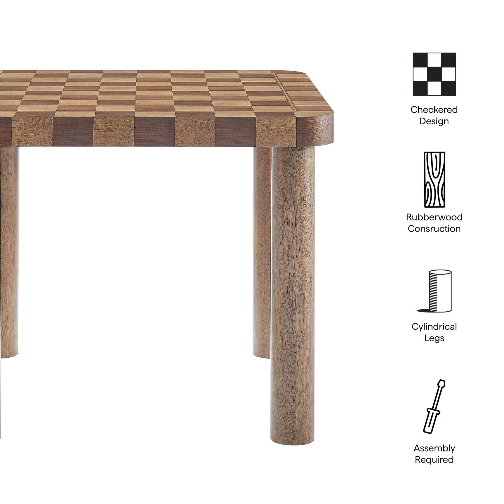 Oscar Walnut/Dark Walnut 36 Inch Square Checkered Dining Table