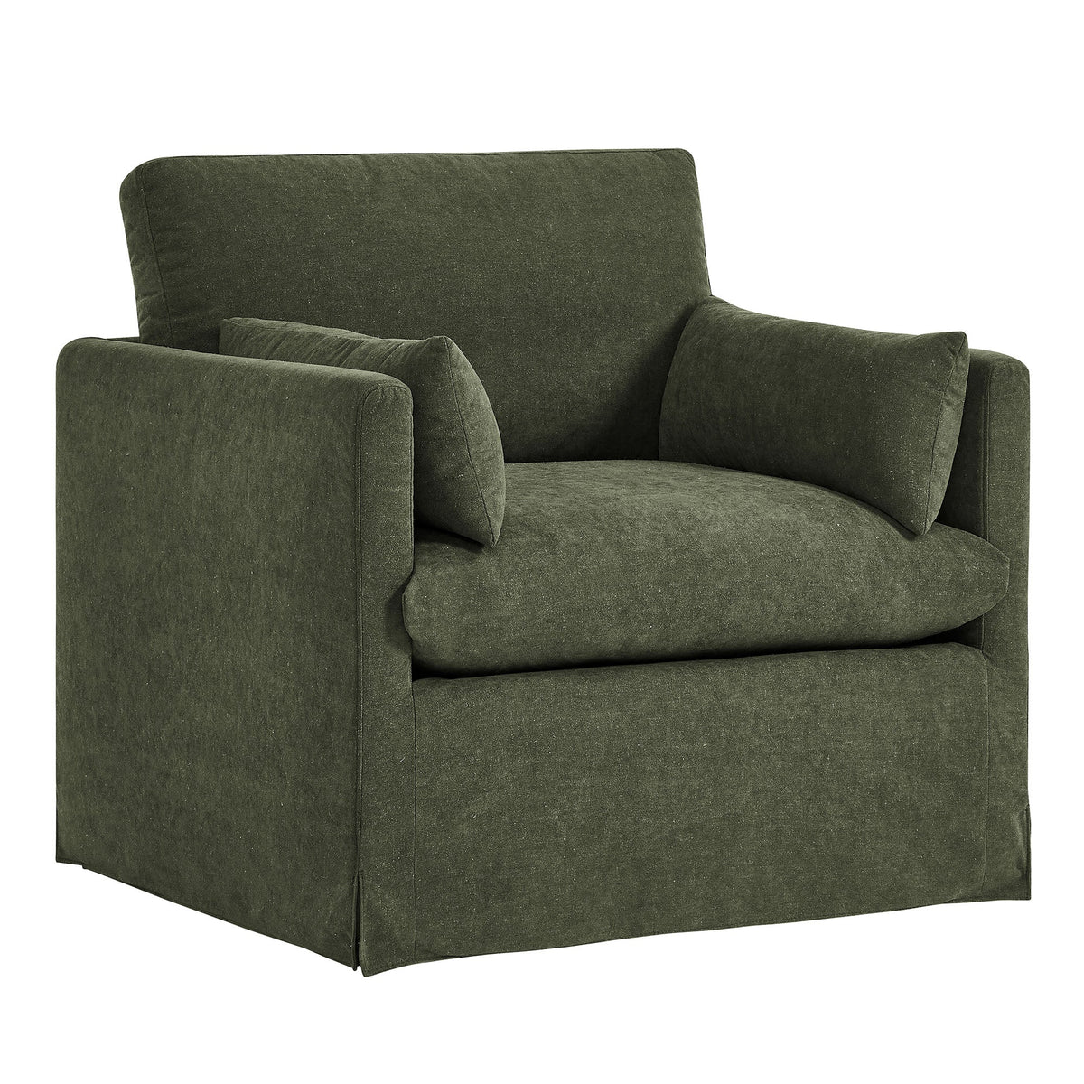 Wellfleet Sage Slipcovered Linen-Blend Armchair - Ornate Home