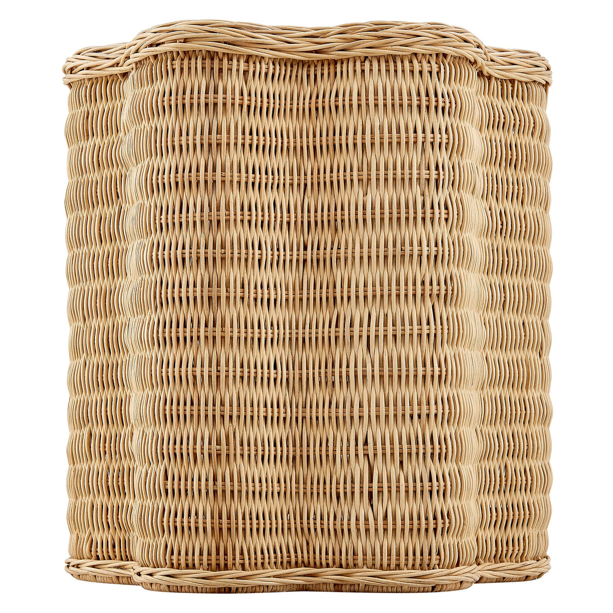 Erika Scalloped Natural Rattan Side Table