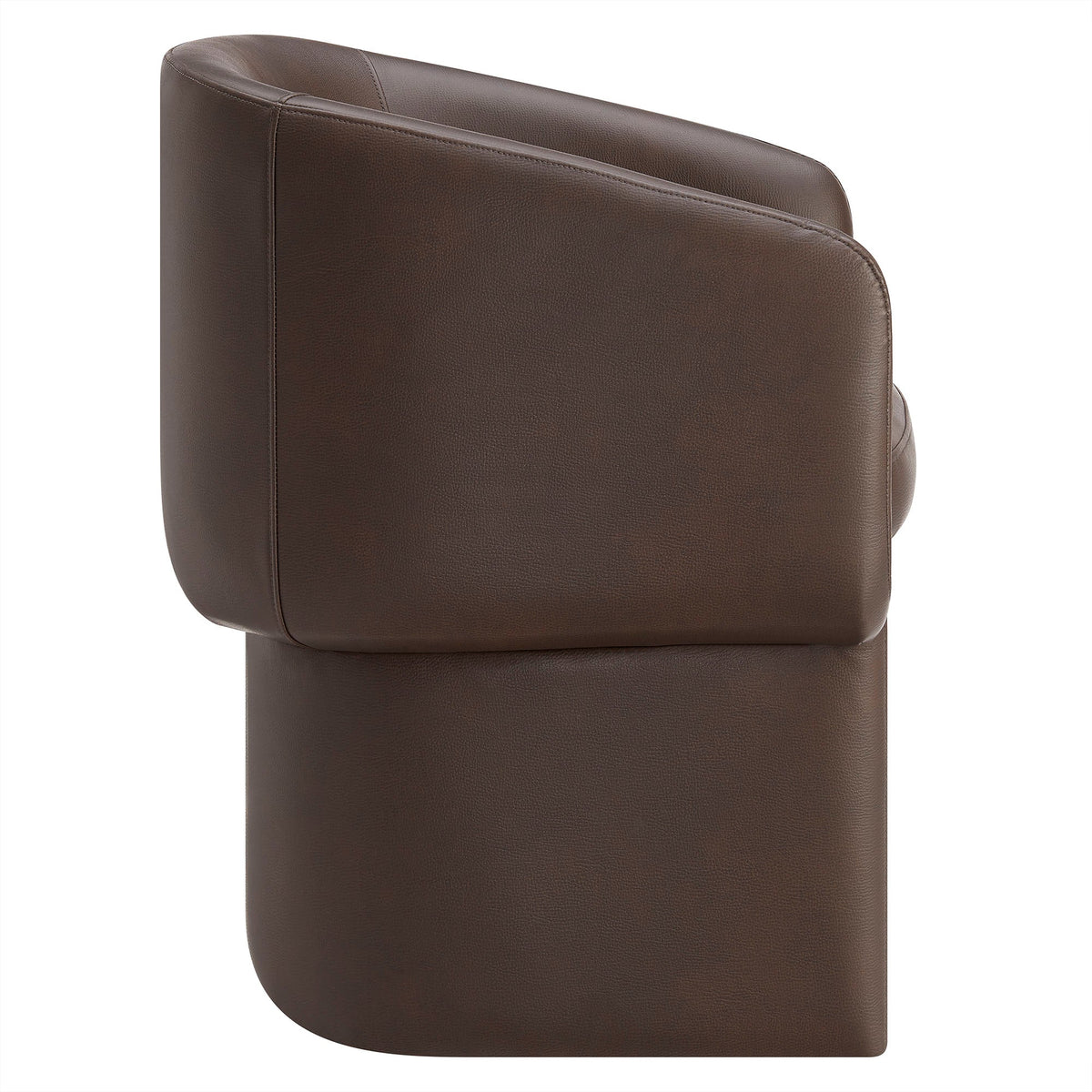 Verity Espresso Barrel Back Vegan Leather Dining Chair - Ornate Home