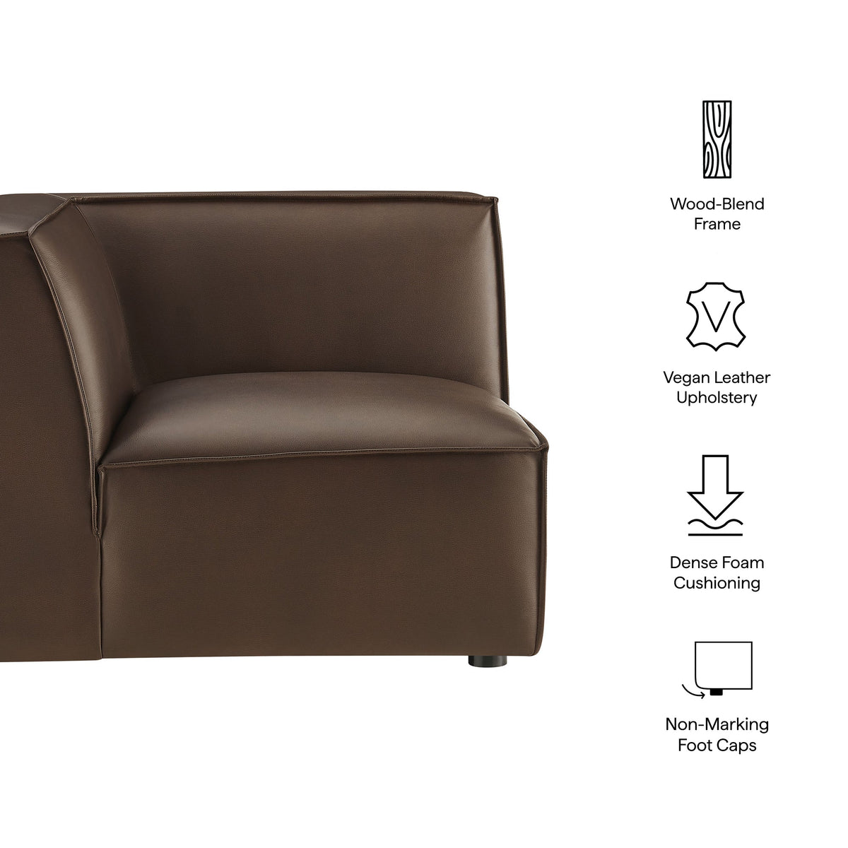 Restore Espresso Vegan Leather Modular Corner Chair