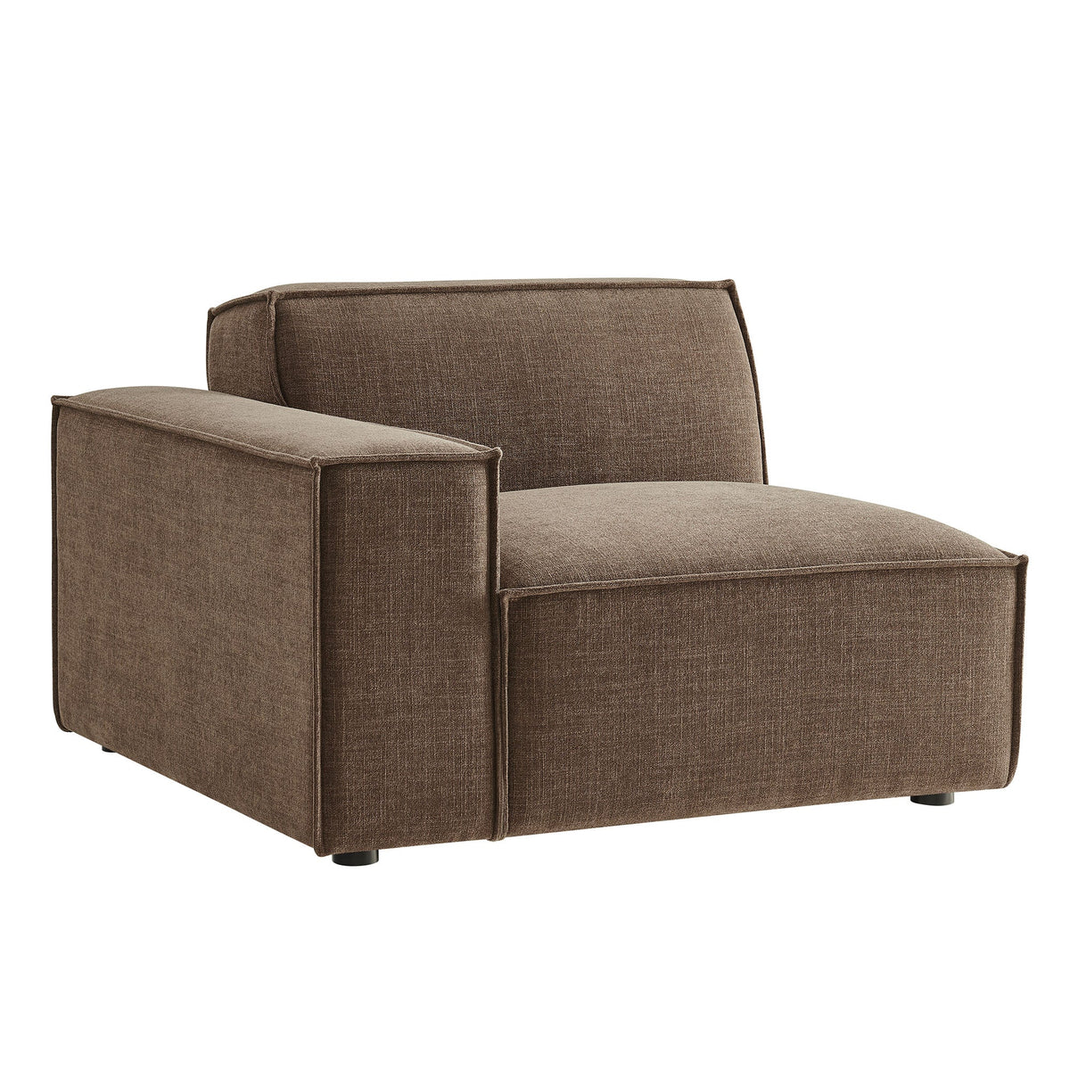 Restore Mocha Performance Fabric Upholstered Left-Facing Modular Lounge Chair