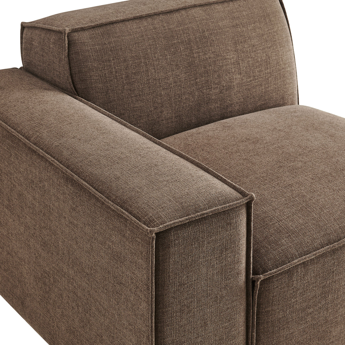 Restore Mocha Performance Fabric Upholstered Left-Facing Modular Lounge Chair