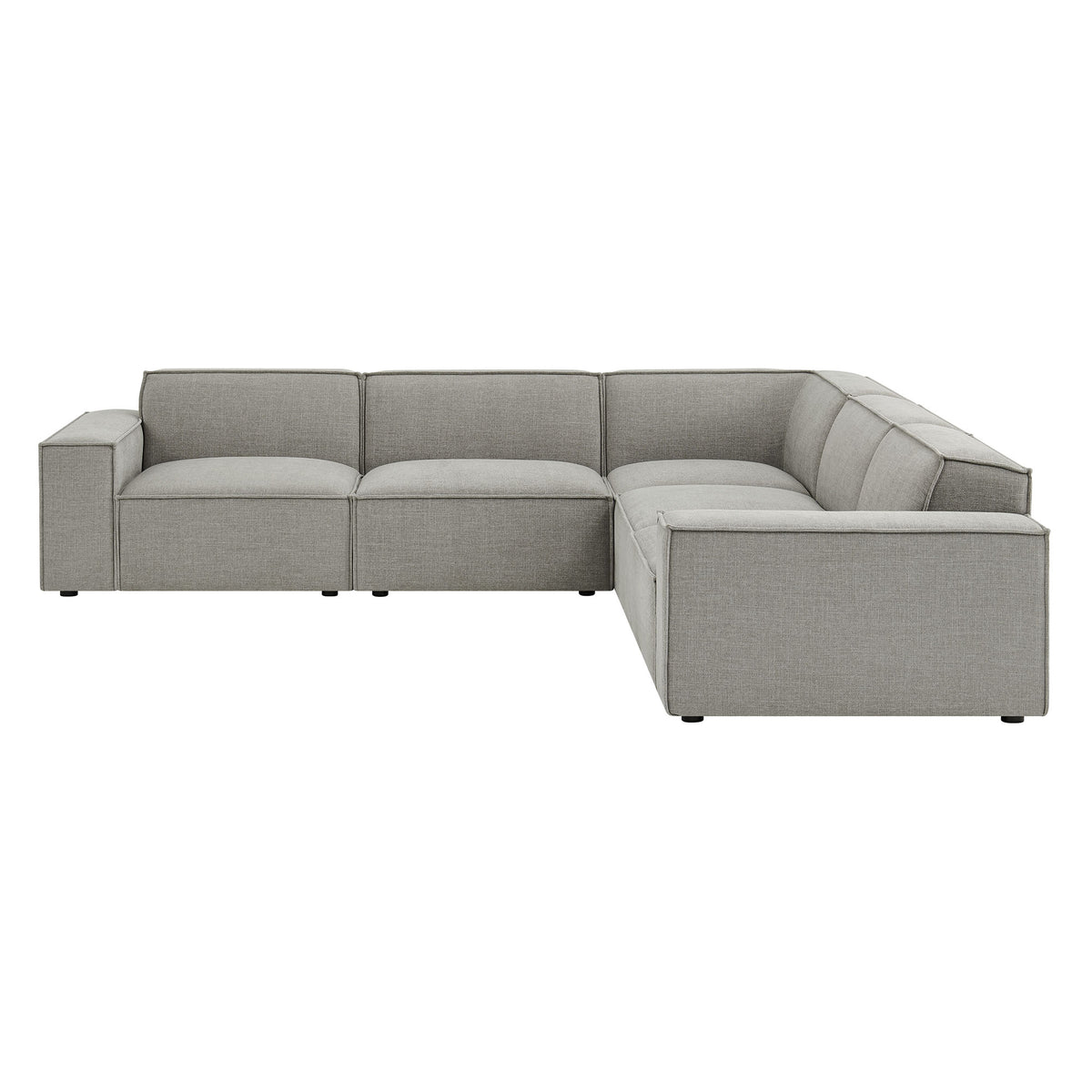 Restore Pewter 5-Piece Performance Fabric Upholstered Modular L-Shaped Sofa