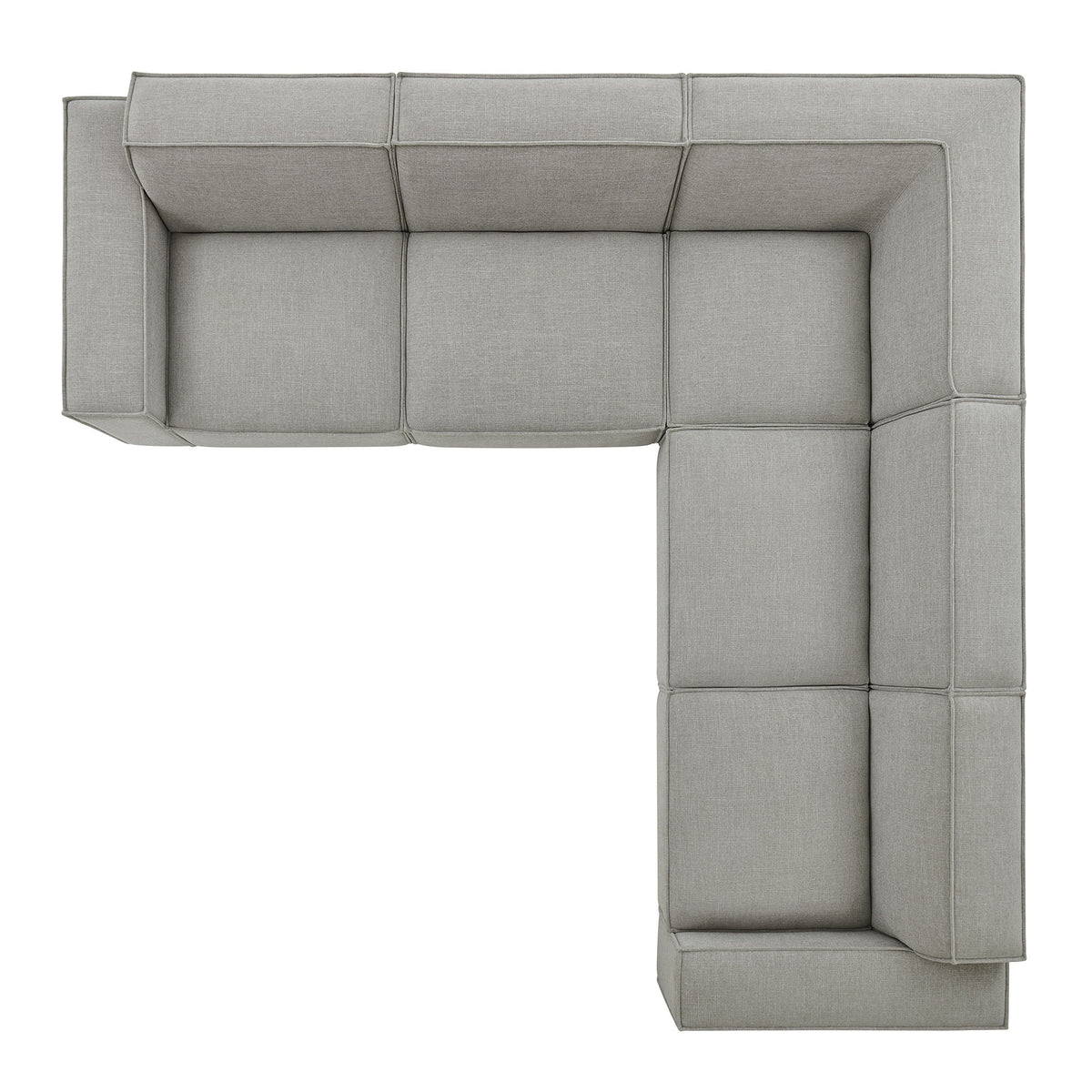 Restore Pewter 5-Piece Performance Fabric Upholstered Modular L-Shaped Sofa