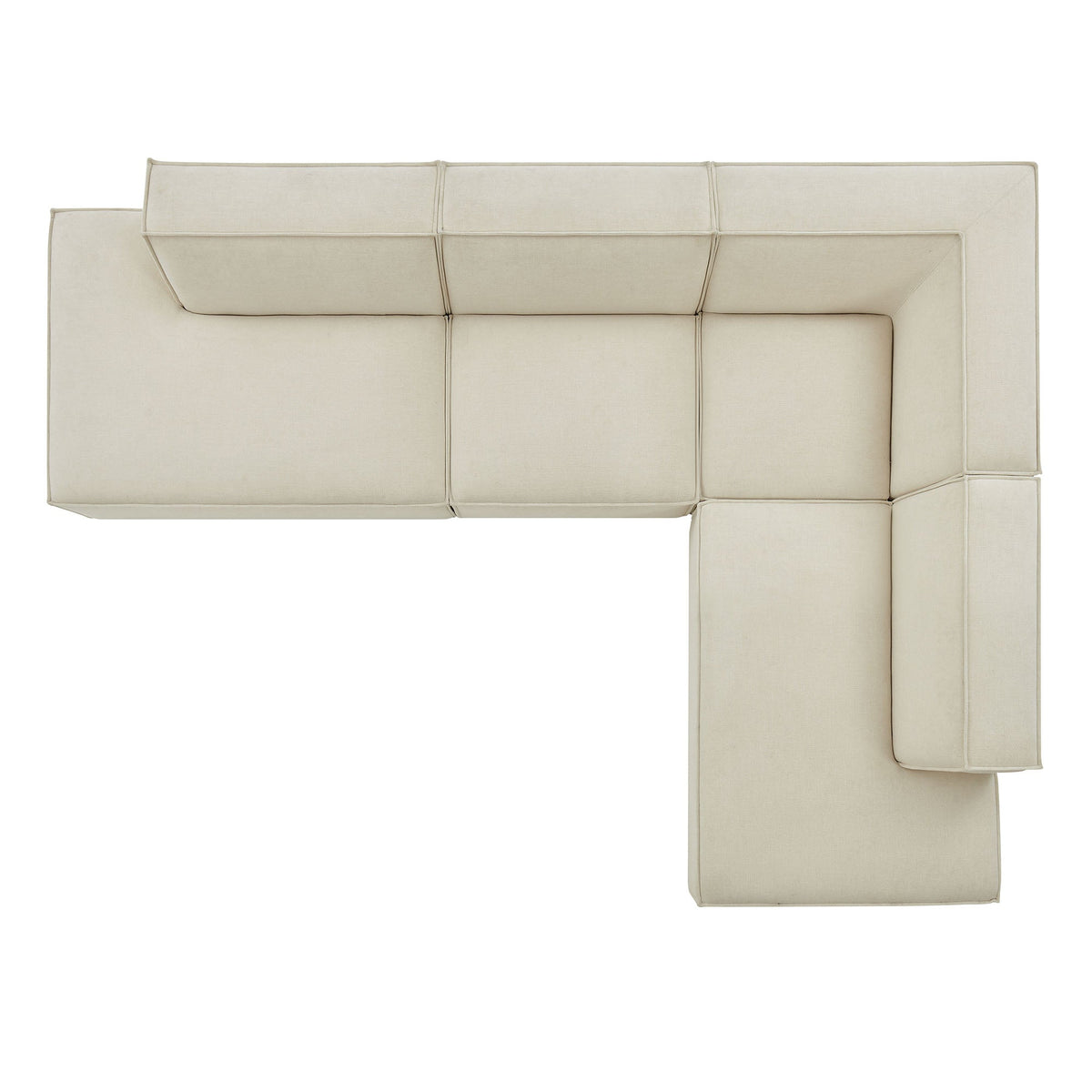 Restore Ecru 4-Piece Performance Fabric Upholstered Modular L-Shaped Armless Sectional Sofa