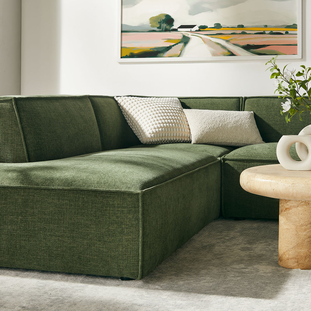 Restore Foliage 6-Piece Performance Fabric Upholstered U-Shaped Sectional Sofa