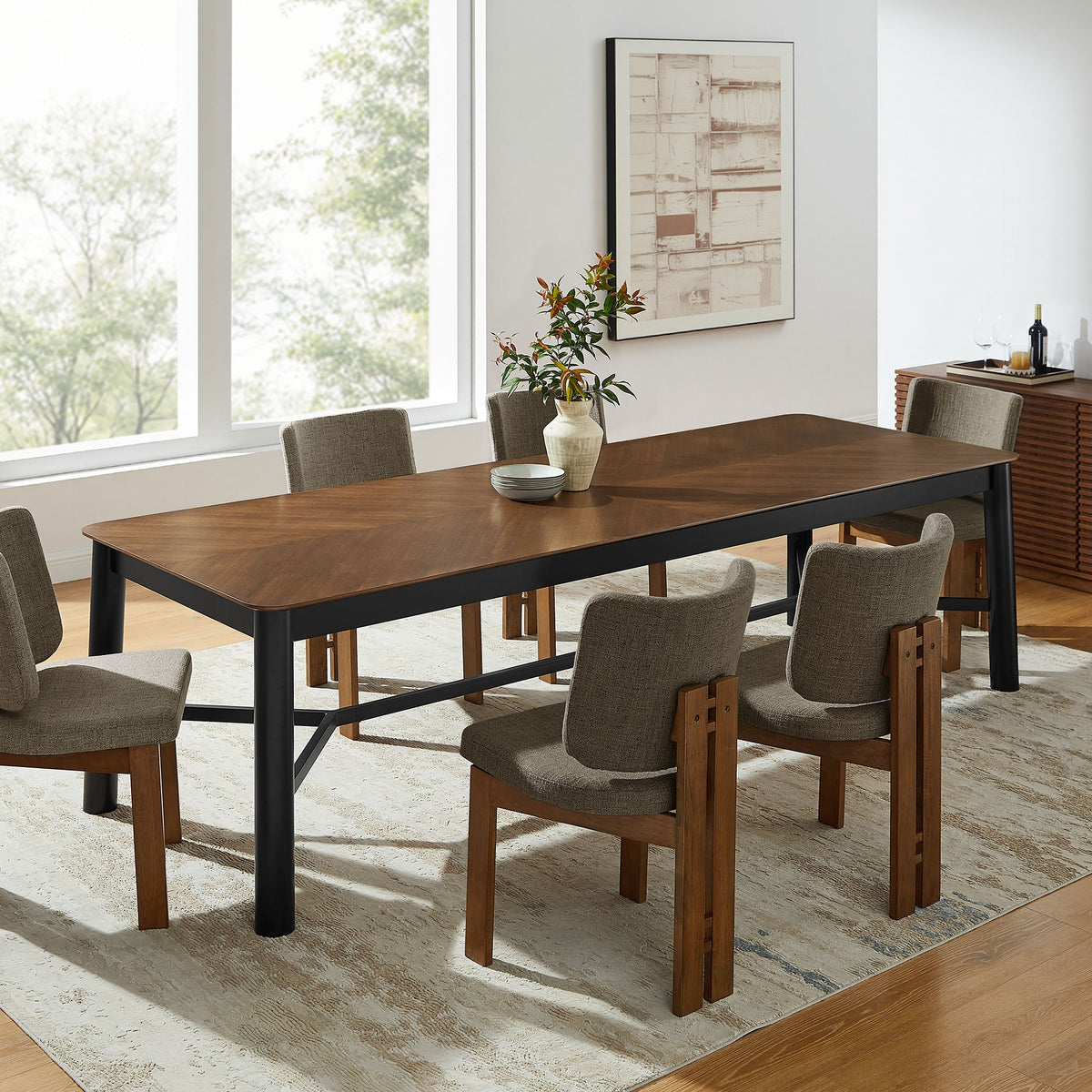Ashlan Walnut 110" Rectangle Dining Table