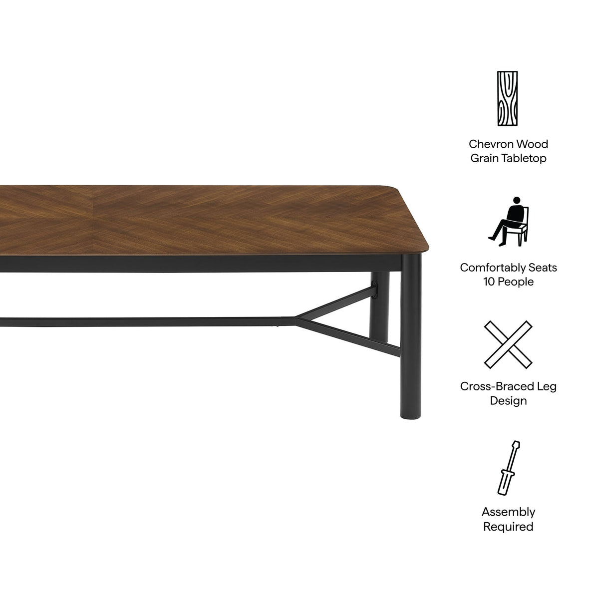 Ashlan Walnut 110" Rectangle Dining Table