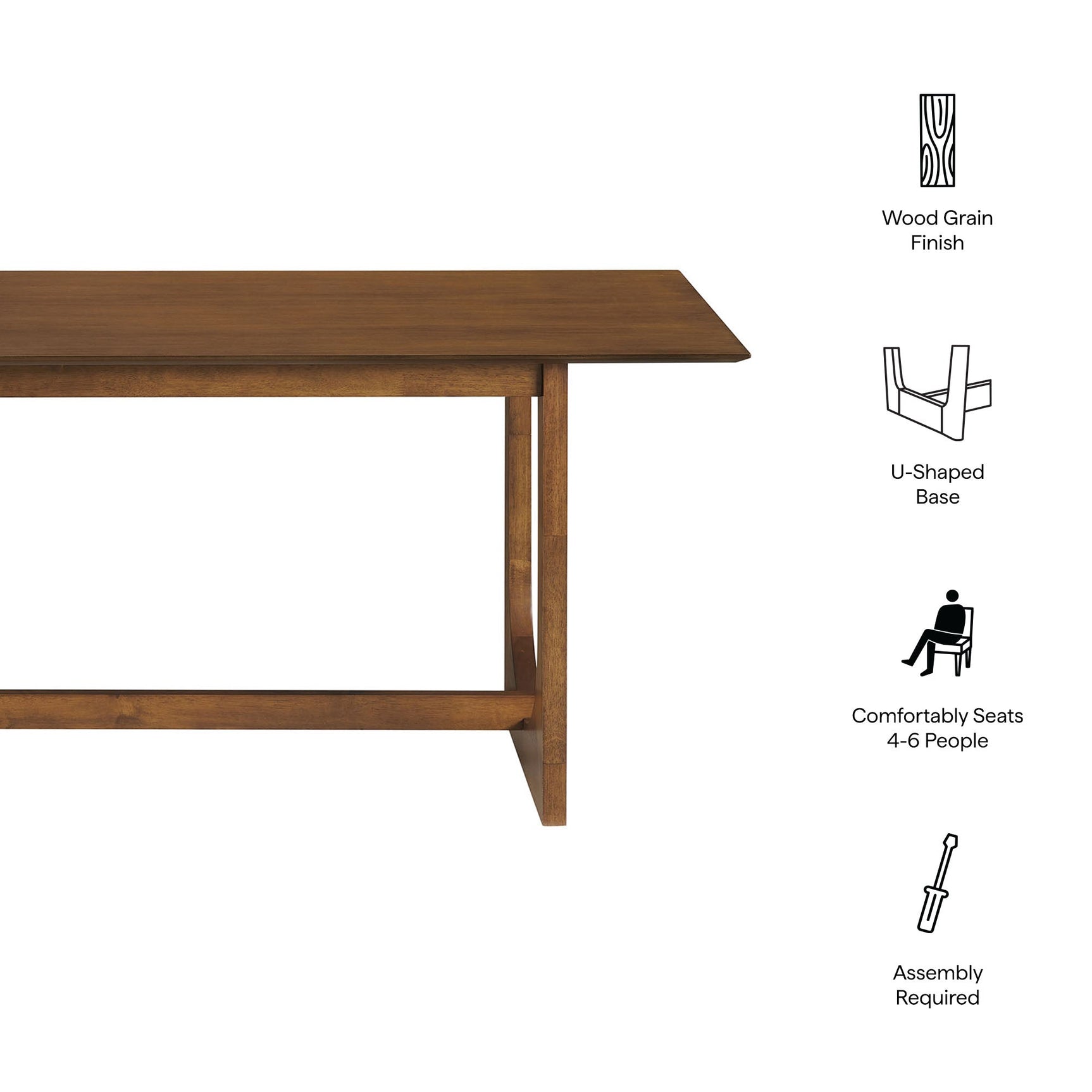 Ashcroft Walnut 69" Rectangular Dining Table