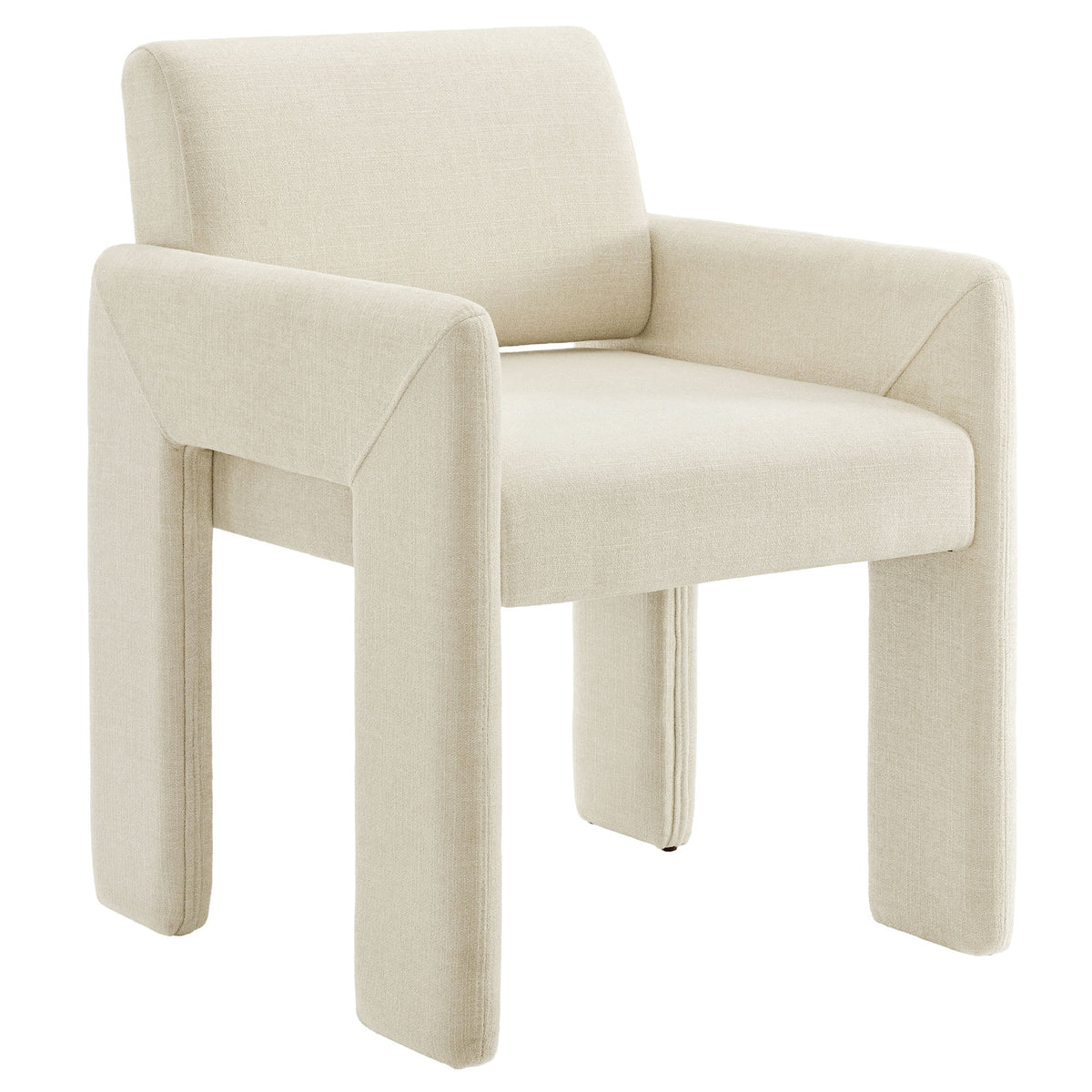 Daven Ecru Fabric Upholstered Dining Chair