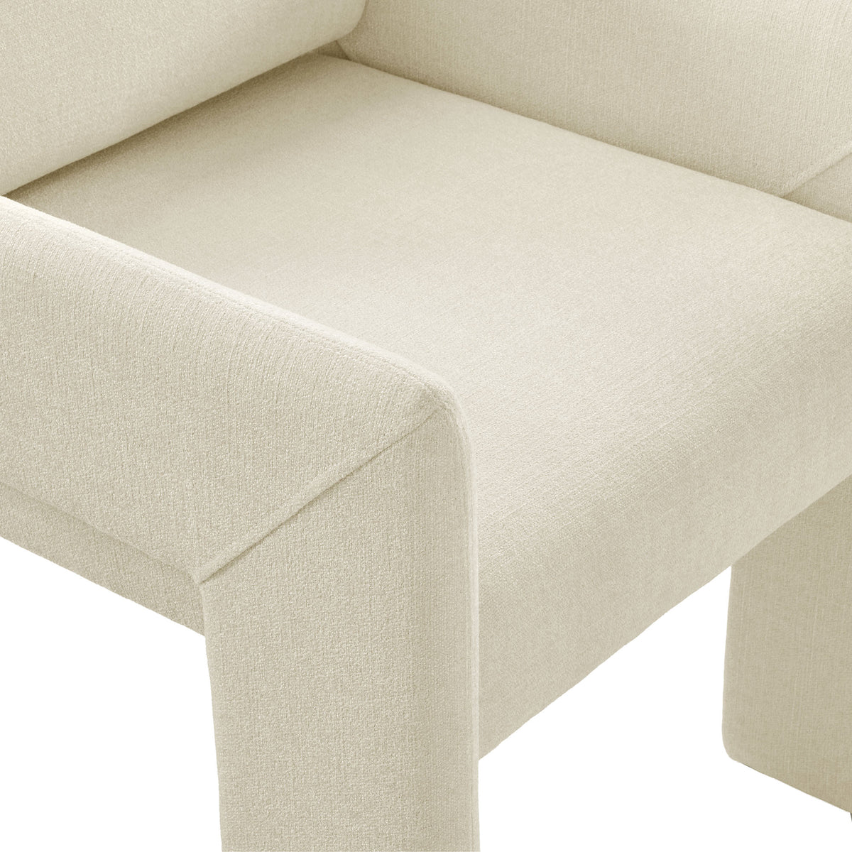Daven Ecru Fabric Upholstered Dining Chair