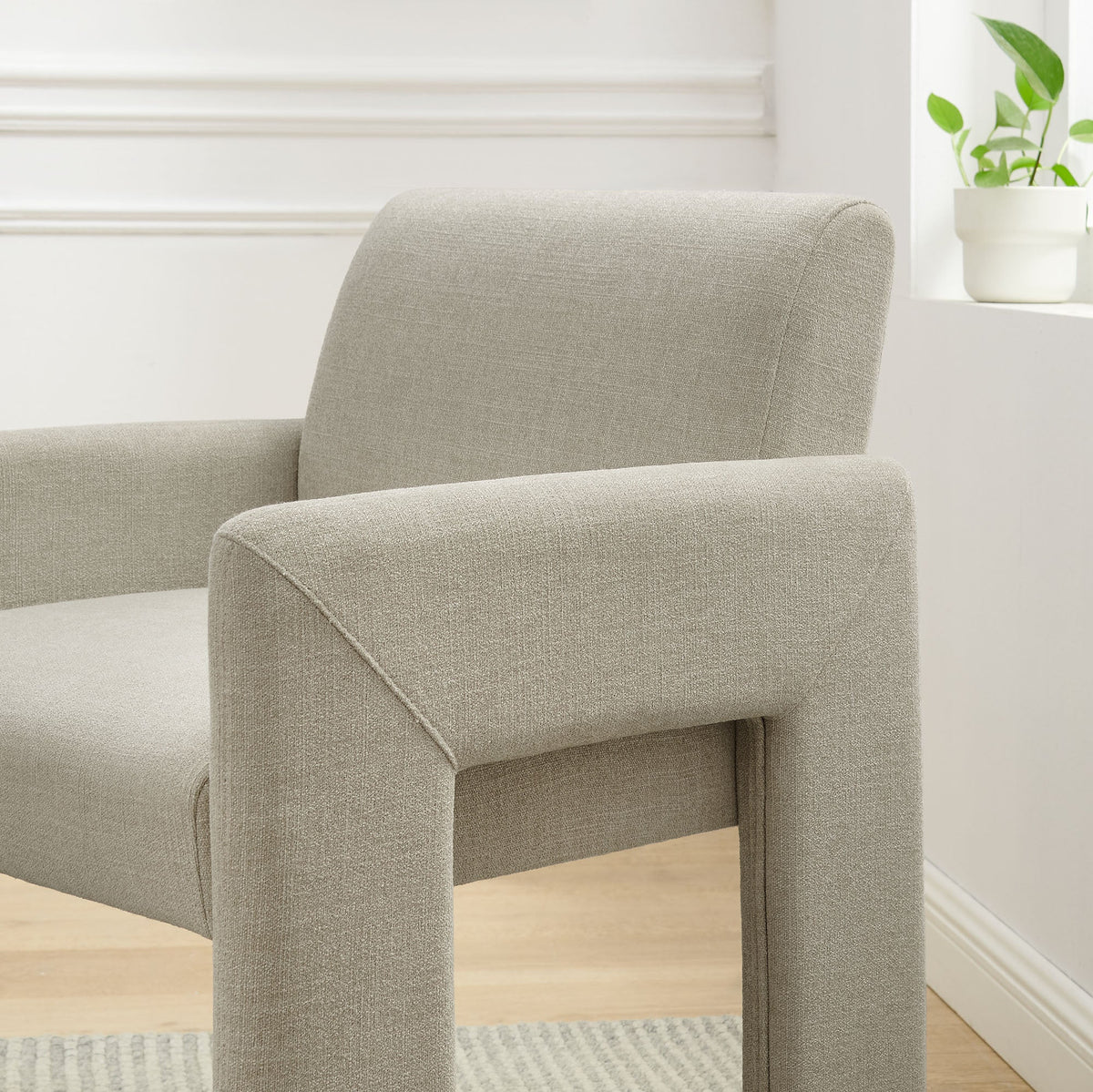 Daven Linen Fabric Upholstered Dining Chair