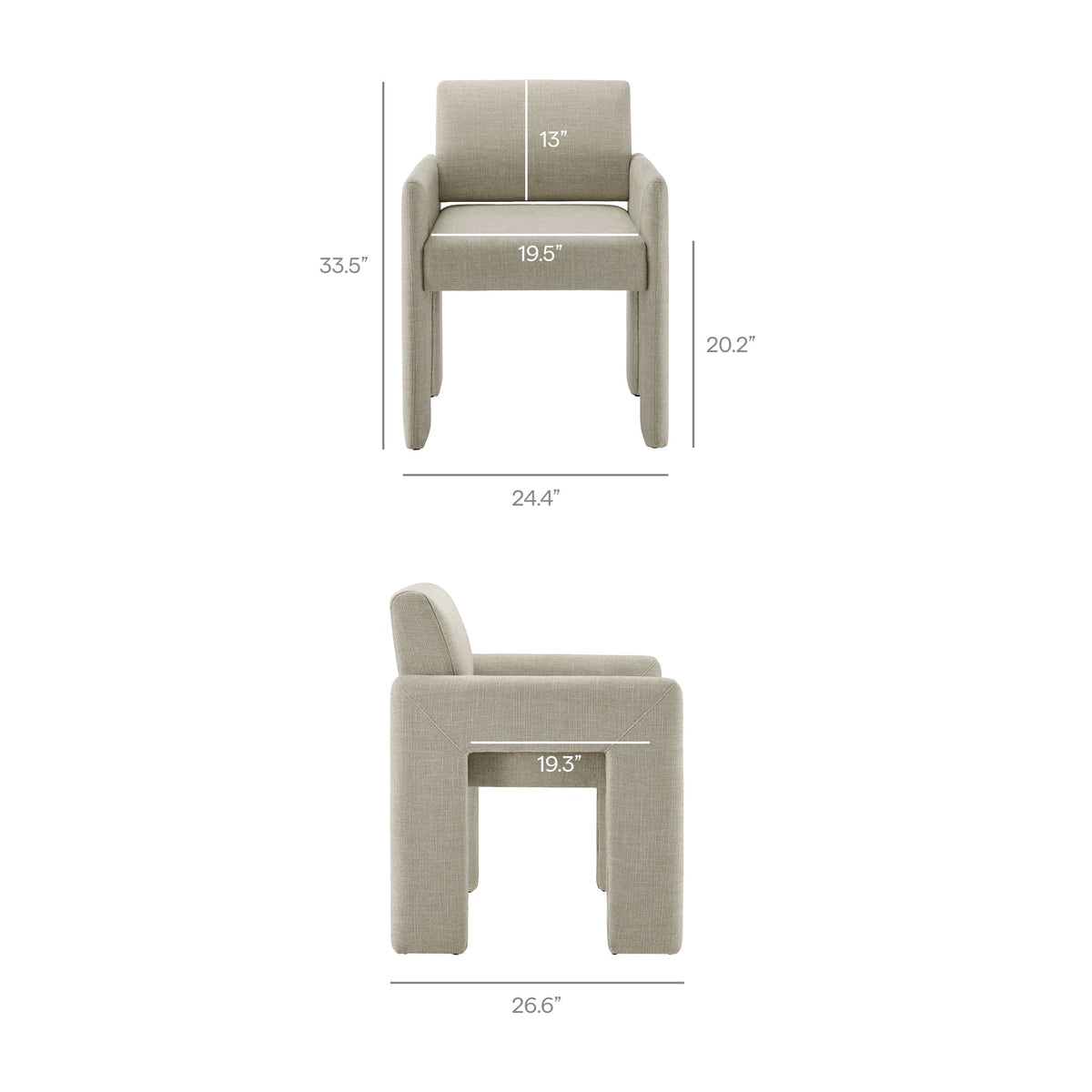 Daven Linen Fabric Upholstered Dining Chair
