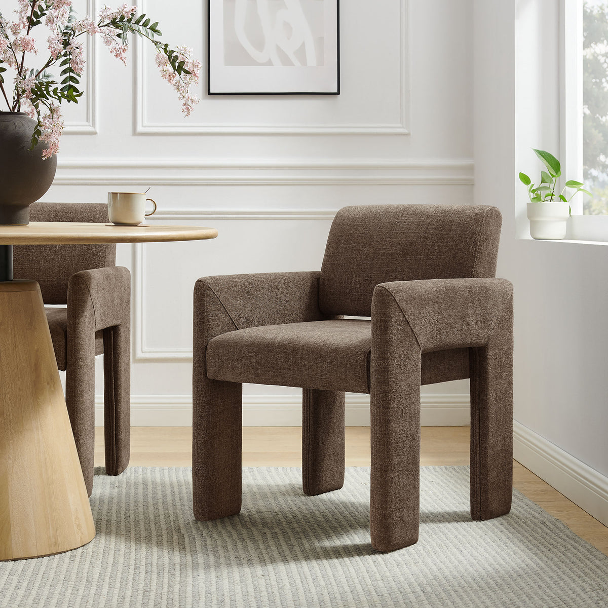 Daven Mocha Fabric Upholstered Dining Chair