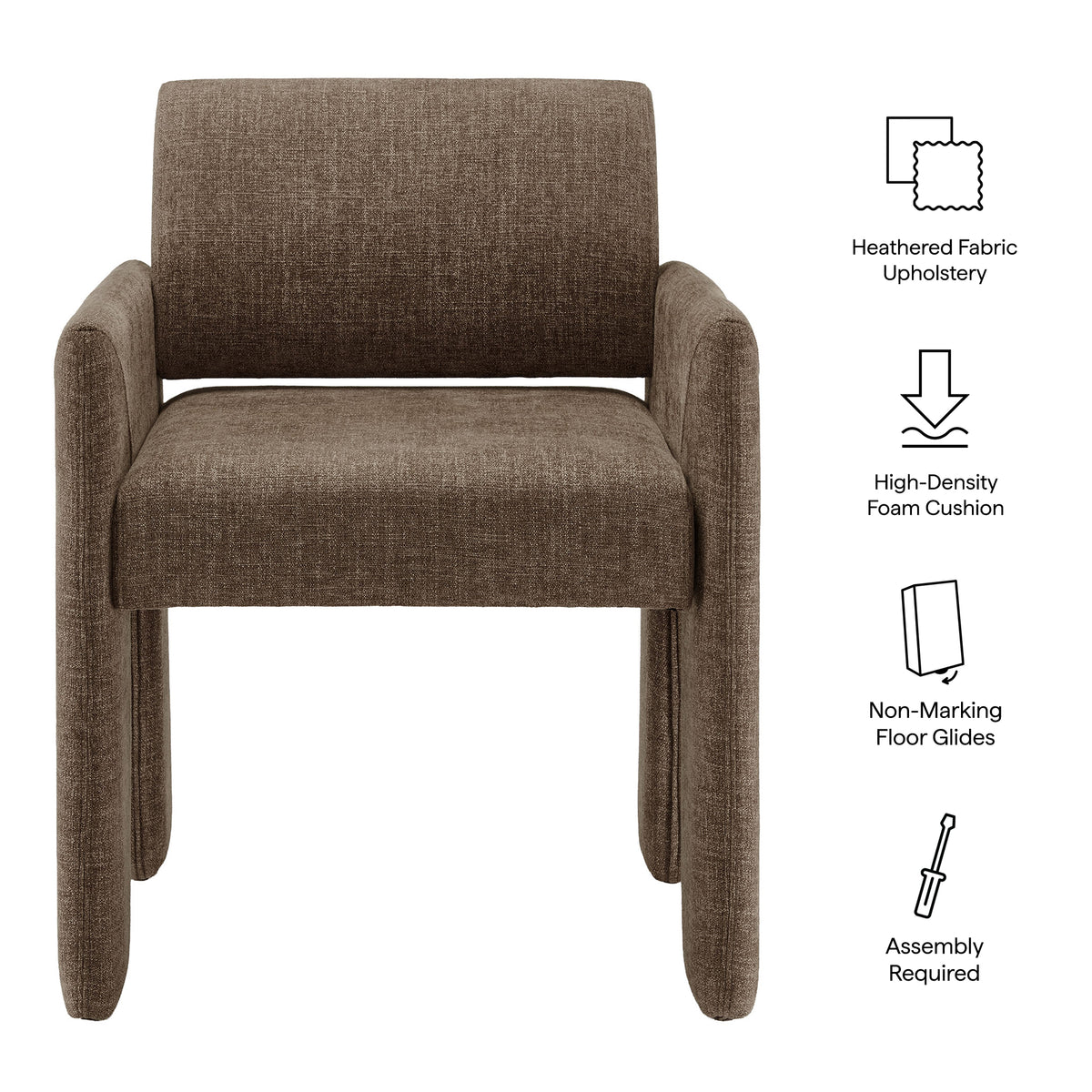 Daven Mocha Fabric Upholstered Dining Chair