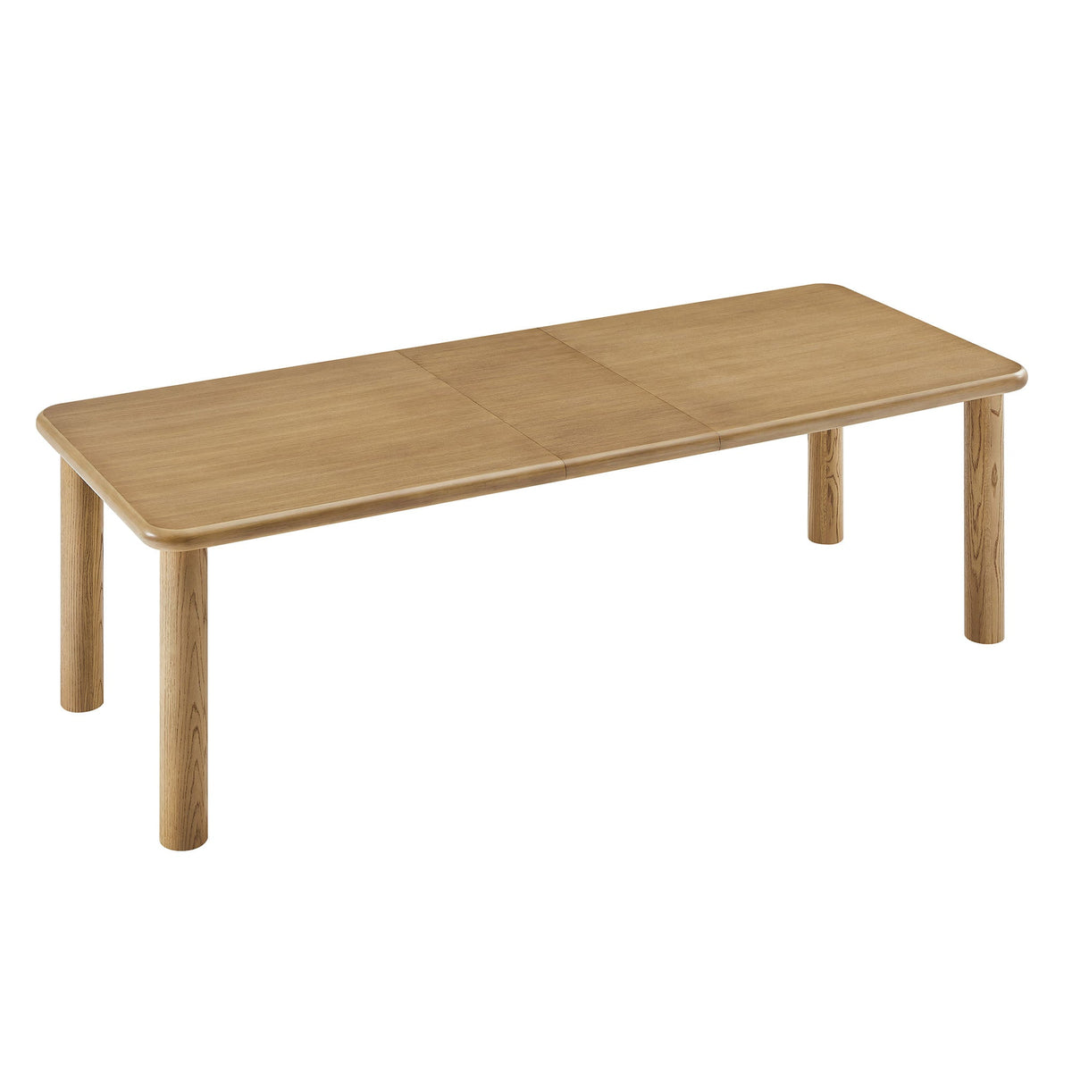 Alvia Weathered 86"-105" Extendable Rectangular Oak Wood Dining Table
