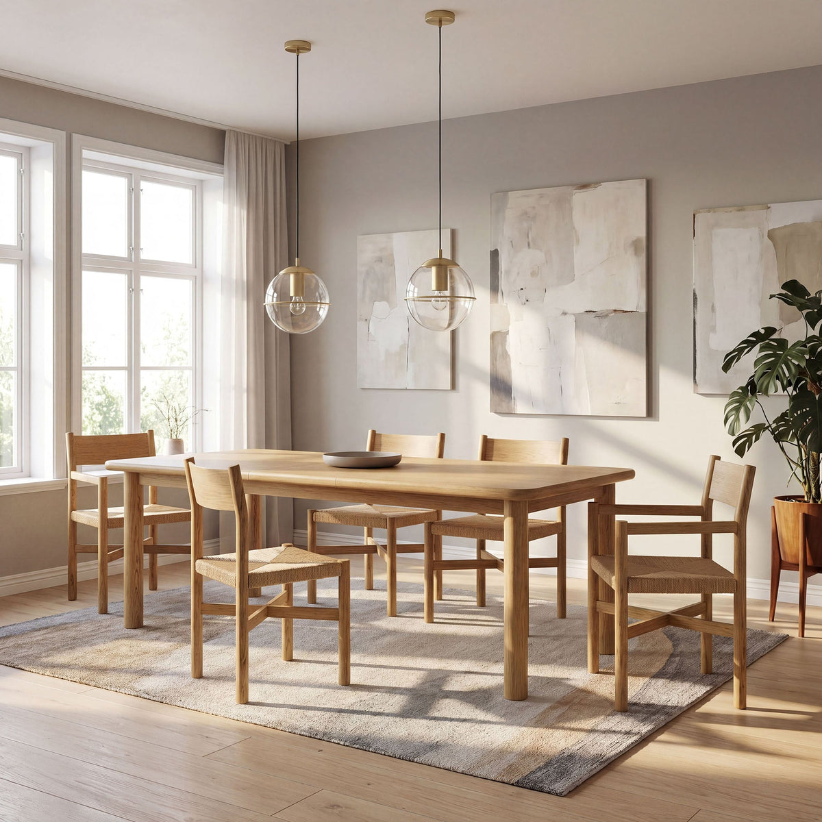 Alvia Weathered 86"-105" Extendable Rectangular Oak Wood Dining Table