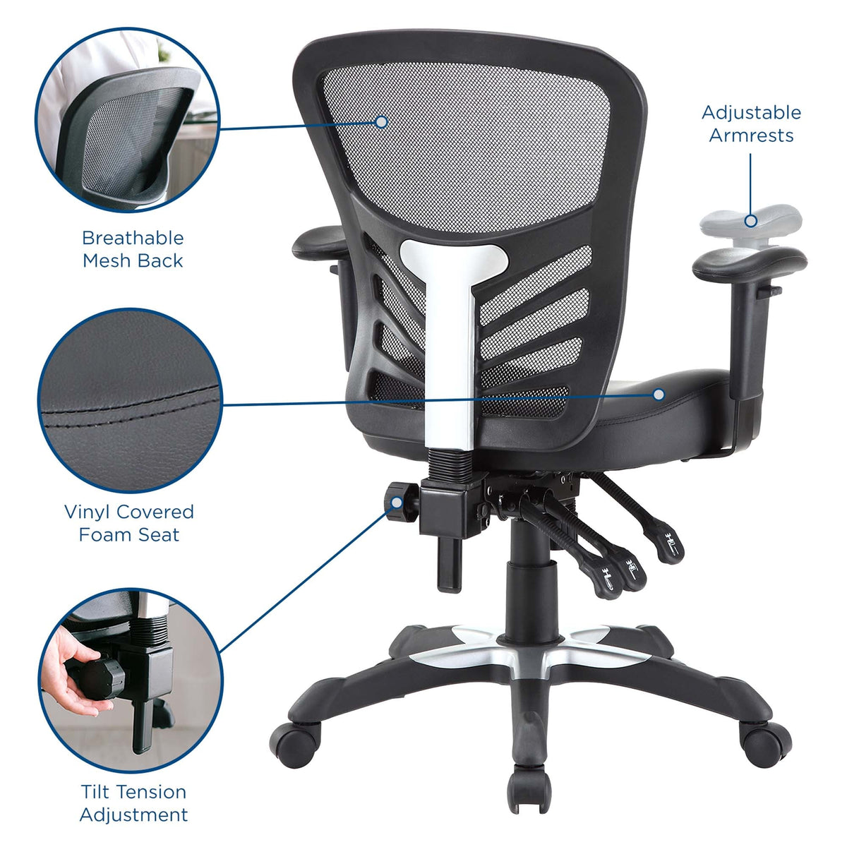 Articulate Black Vinyl Office Chair