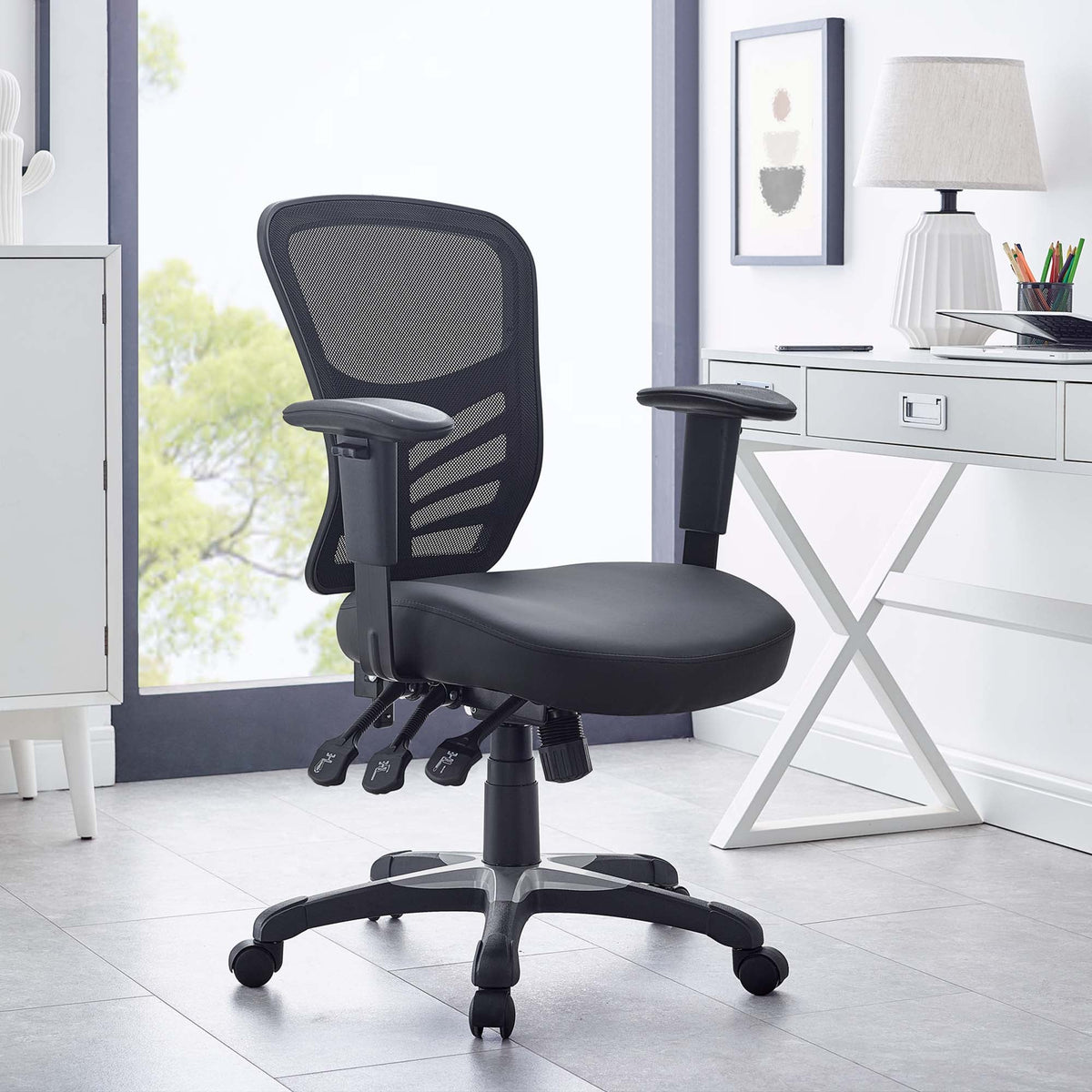 Articulate Black Vinyl Office Chair