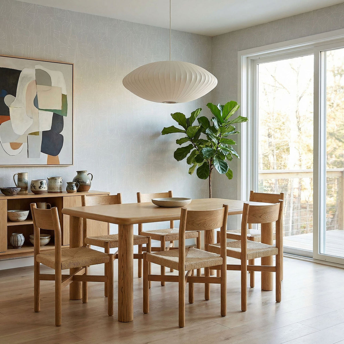 Alvia Weathered 7-Piece Oak Wood Dining Table and Chairs Set
