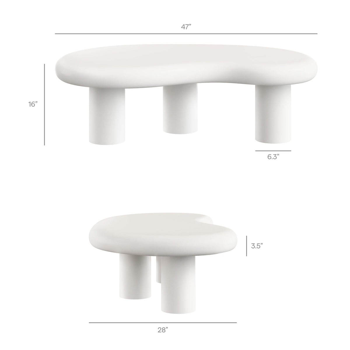 Elowen White Outdoor Patio Coffee Table